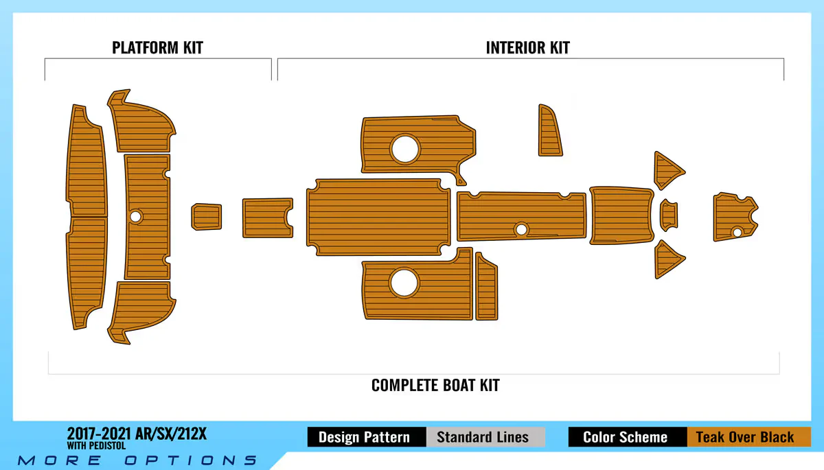 2017-2021 | Yamaha | AR/SX/212X with Pedestal – Custom EVA Foam Marine Flooring Kit - HXBYX