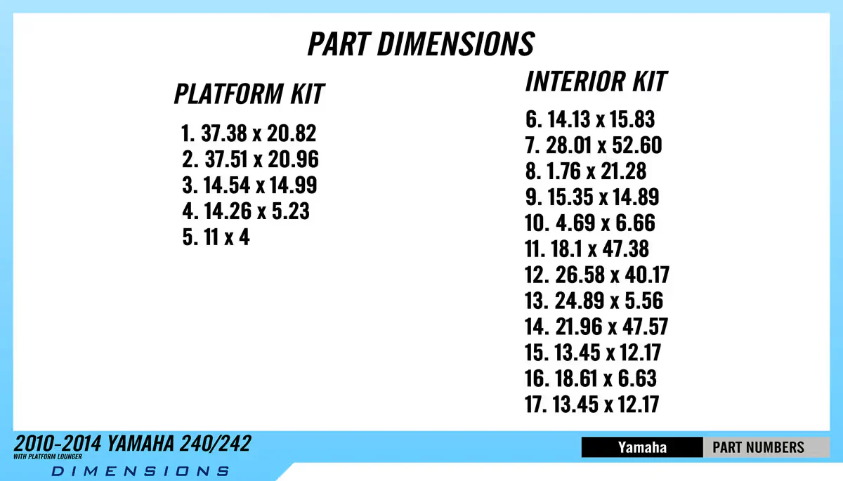 2010-2014 | Yamaha | 240/242 with Platform Lounger – Custom EVA Foam Marine Flooring Kit - HXBYX