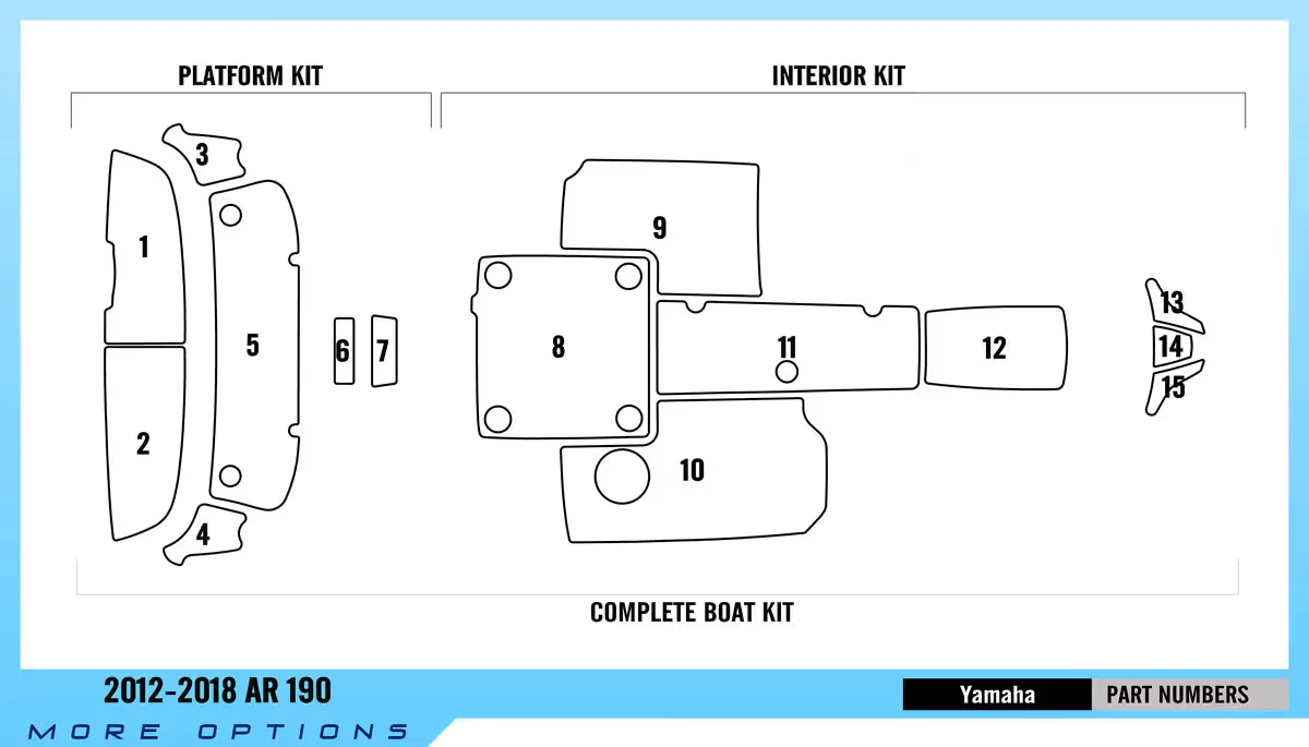 2012-2018 | Yamaha | AR 190 – Custom EVA Foam Marine Flooring Kit - HXBYX