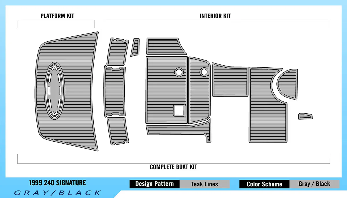 1999 | Chaparral | 240 Signature - Custom EVA Foam Boat Flooring Kit - HXBYX