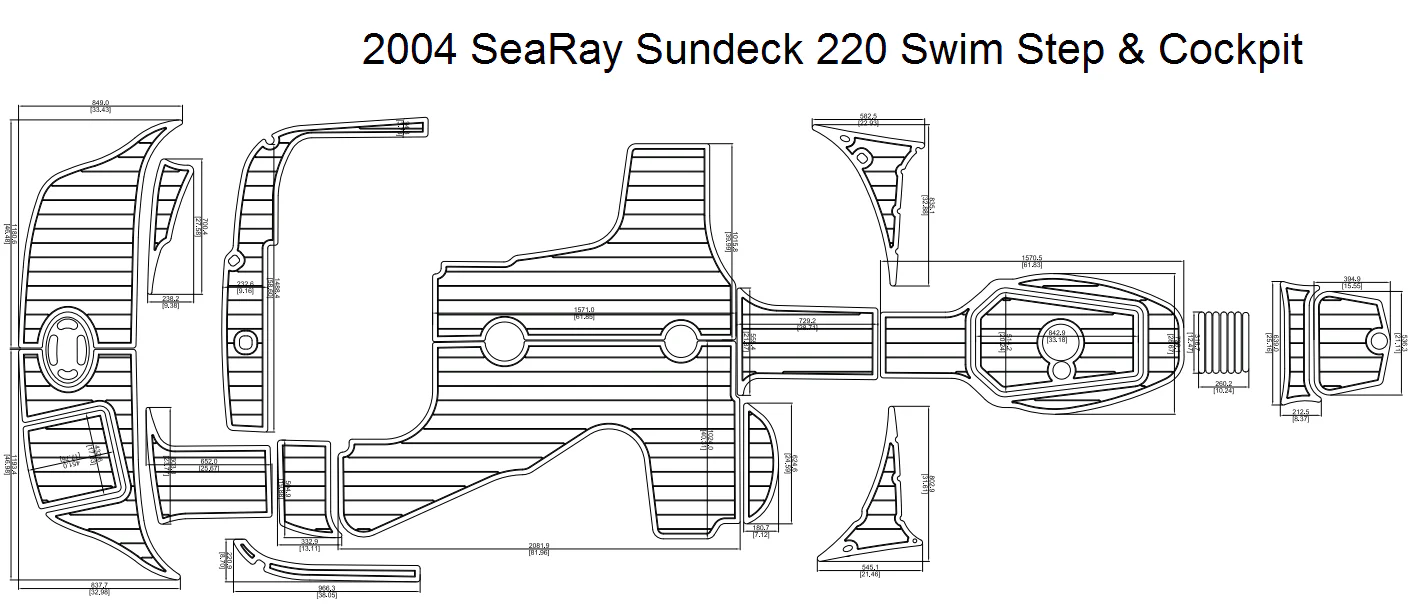 2004 Sea Ray Sundeck 202 – Custom EVA Foam Marine Flooring Kit - HXBYX
