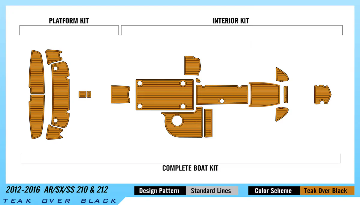 2012-2016 | Yamaha | AR/SA/SS 210 & 212 – Premium Non-Slip EVA Foam Marine Flooring Kit - HXBYX