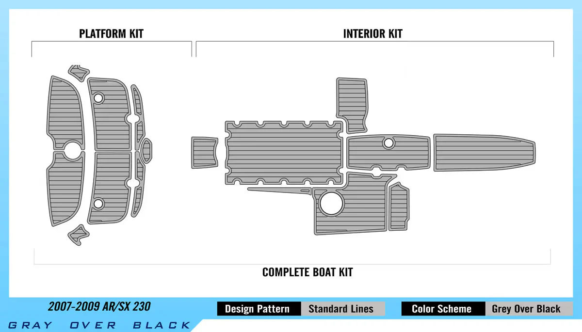 2007-2009 | Yamaha | AR/SX 230 – Premium EVA Foam Marine Flooring Kit - HXBYX