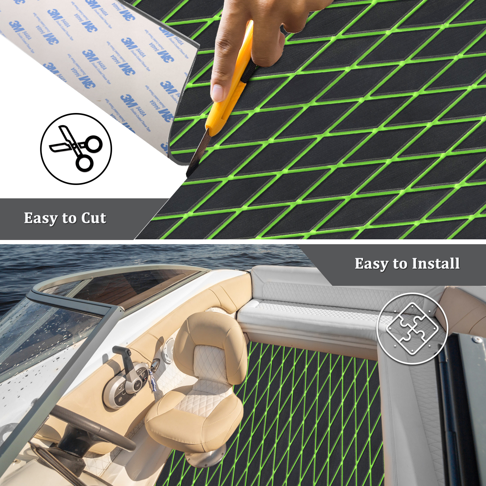 Engraved Diamond EVA Foam Sheet – Black & Green - HXBYX