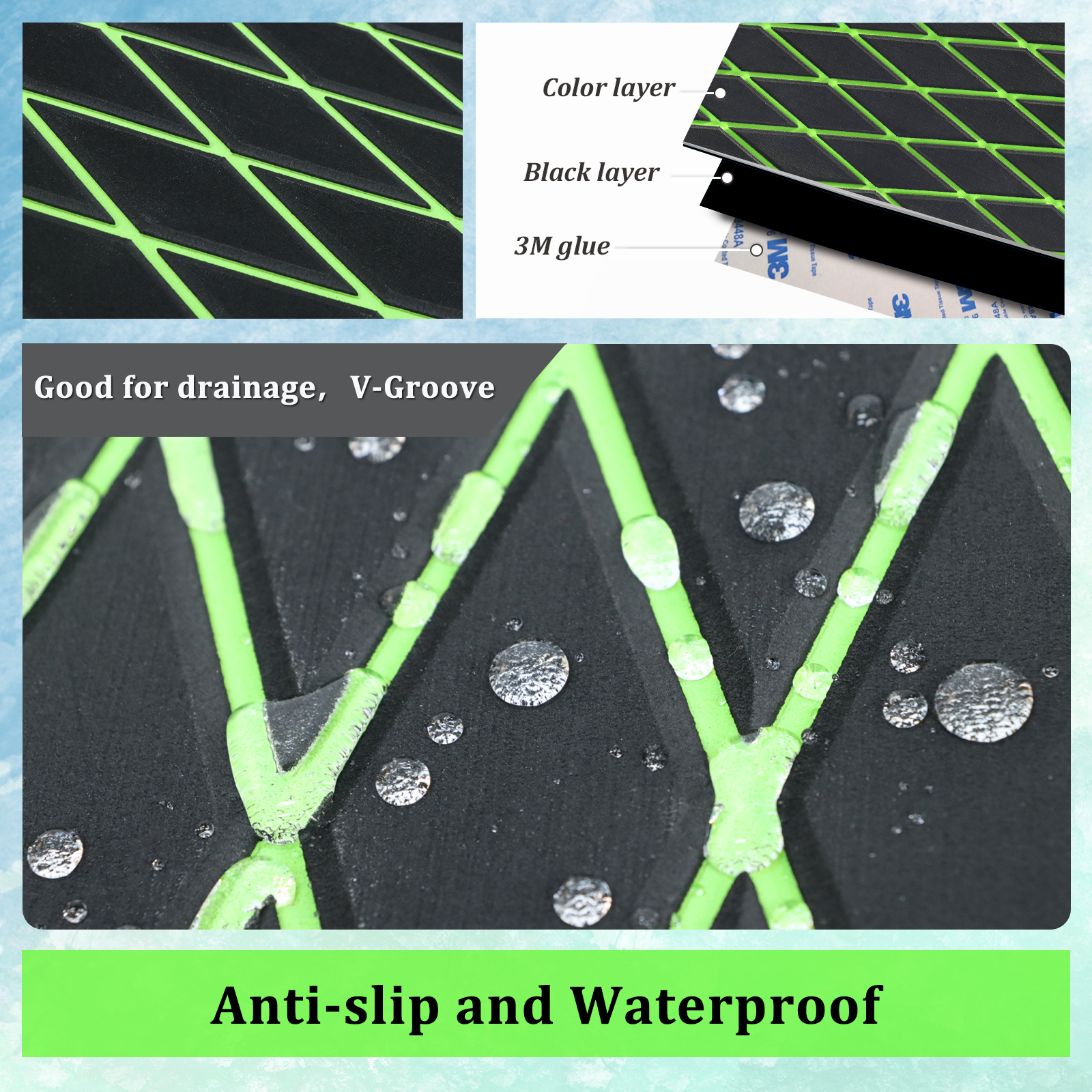 Engraved Diamond EVA Foam Sheet – Black & Green - HXBYX