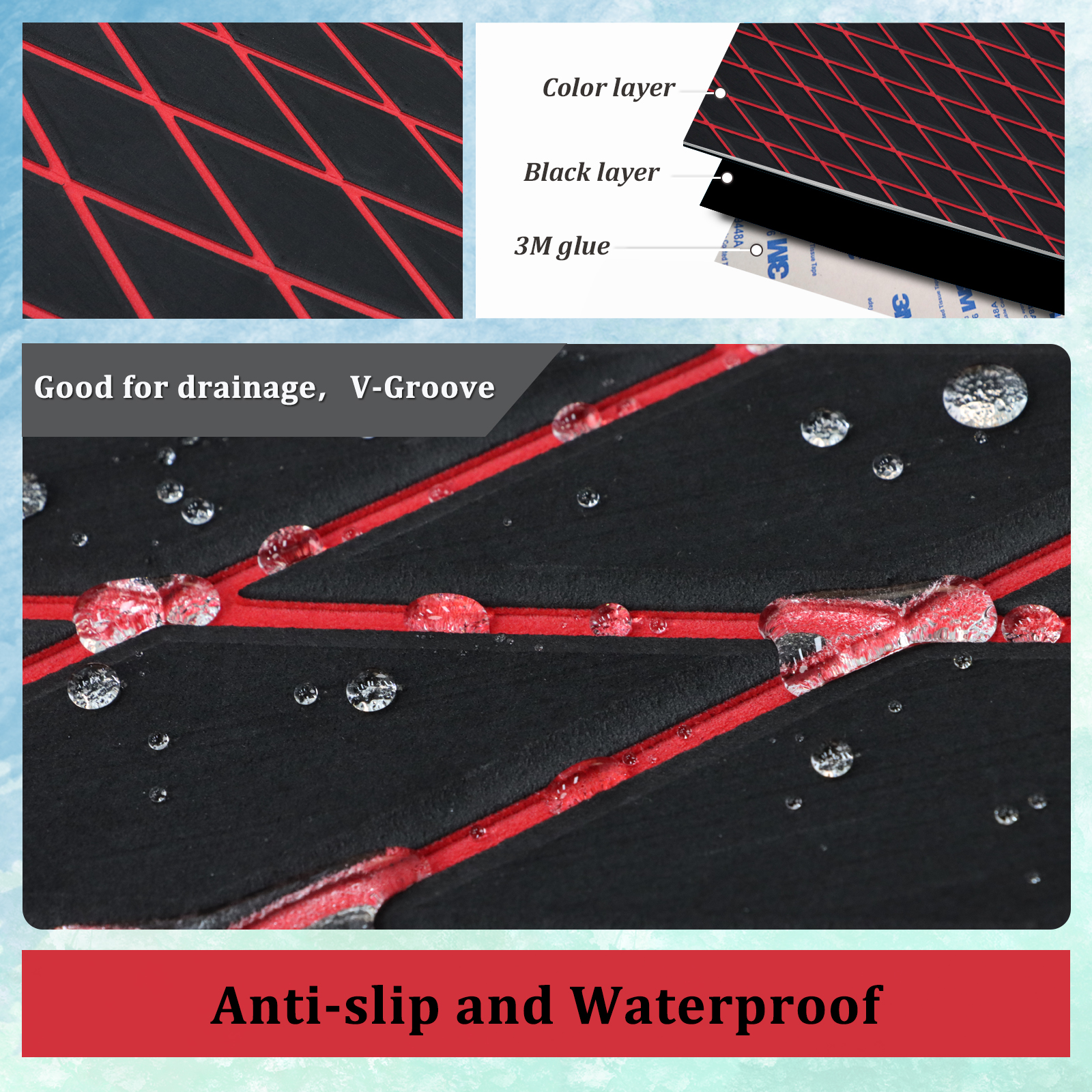 Engraved Diamond EVA Foam Sheet – Black & Red - HXBYX
