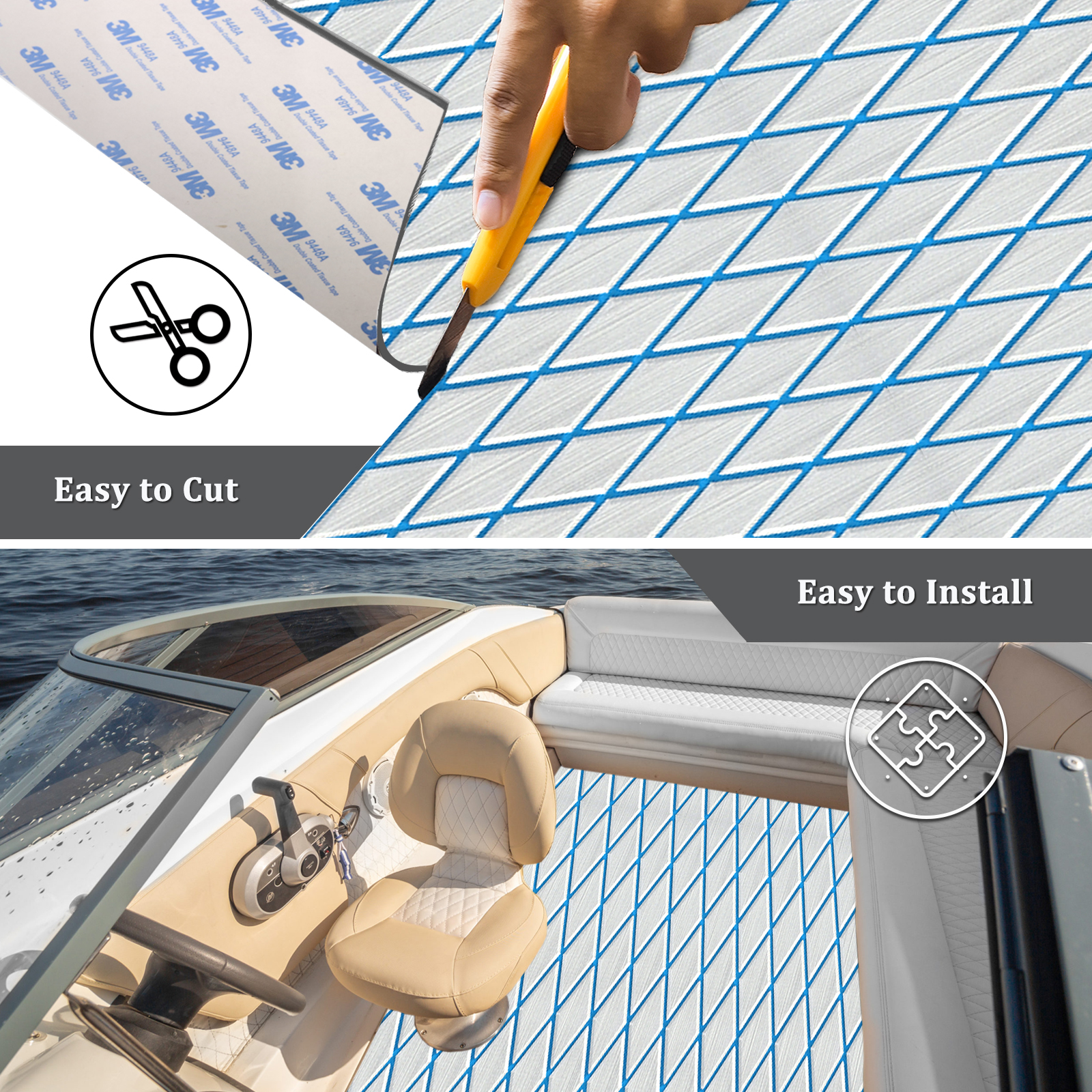 Engraved Diamond EVA Foam Sheet – Gray & Blue - HXBYX