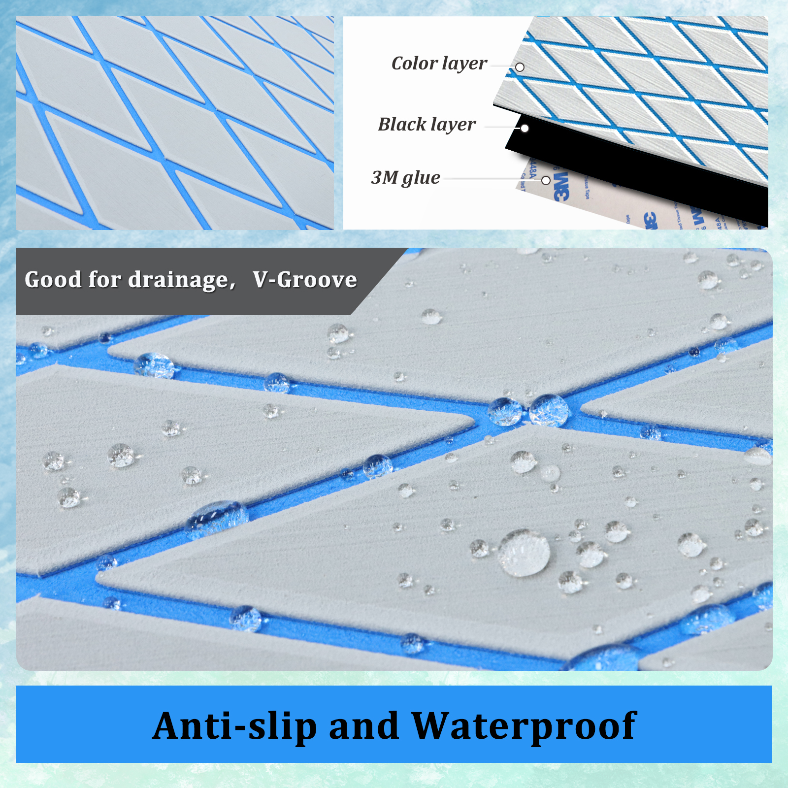 Engraved Diamond EVA Foam Sheet – Gray & Blue - HXBYX