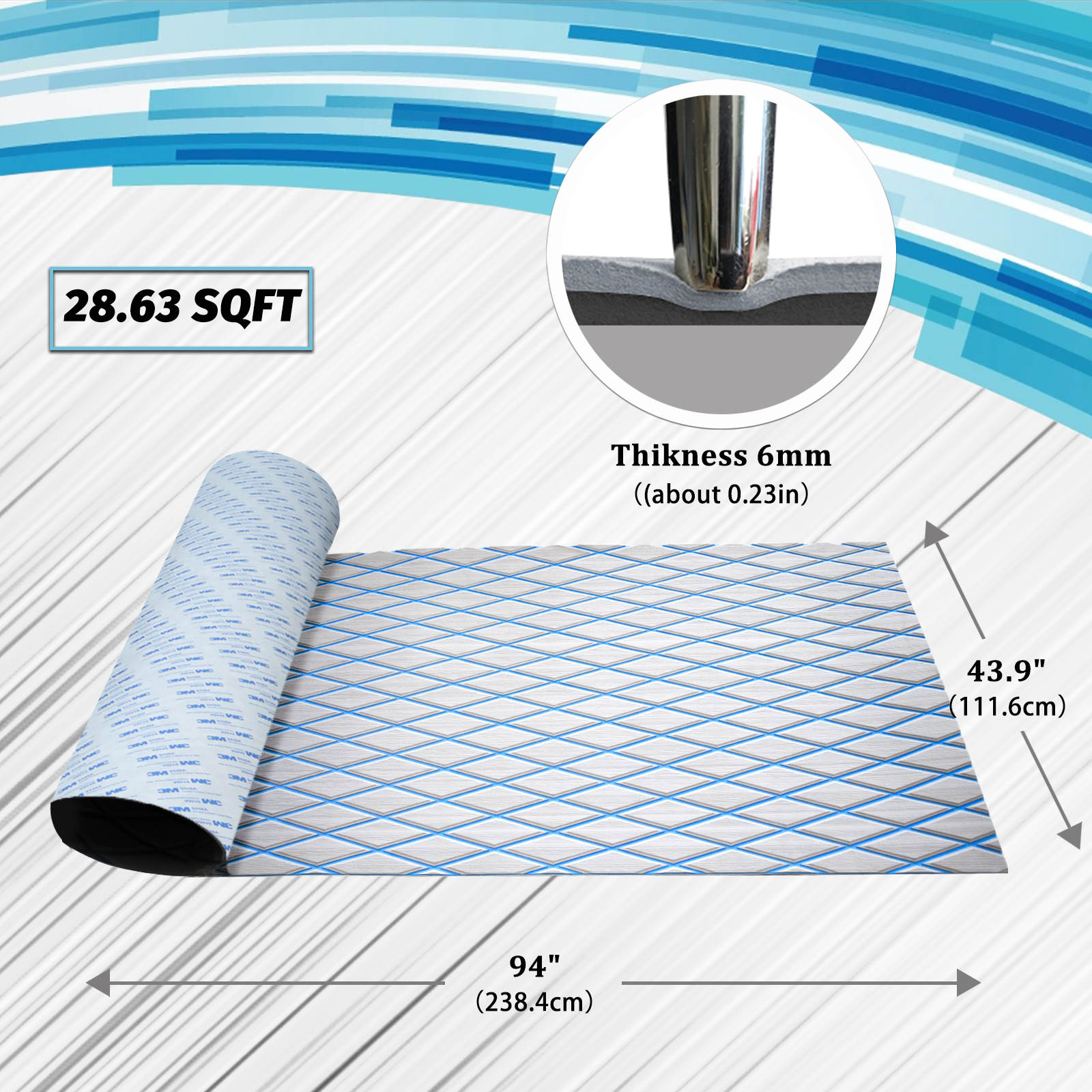 Engraved Diamond EVA Foam Sheet – Gray & Blue - HXBYX