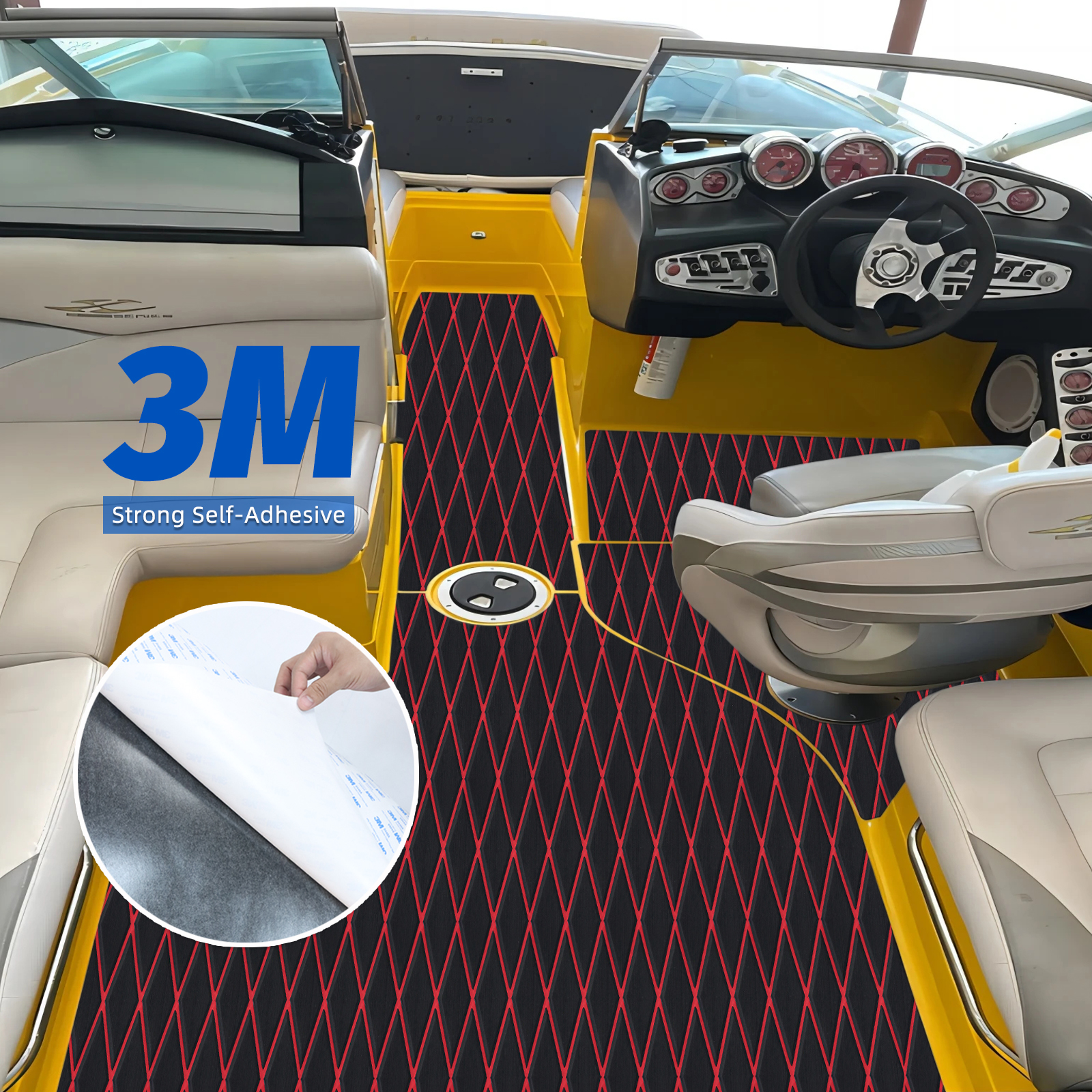 Engraved Diamond EVA Foam Sheet – Black & Red - HXBYX