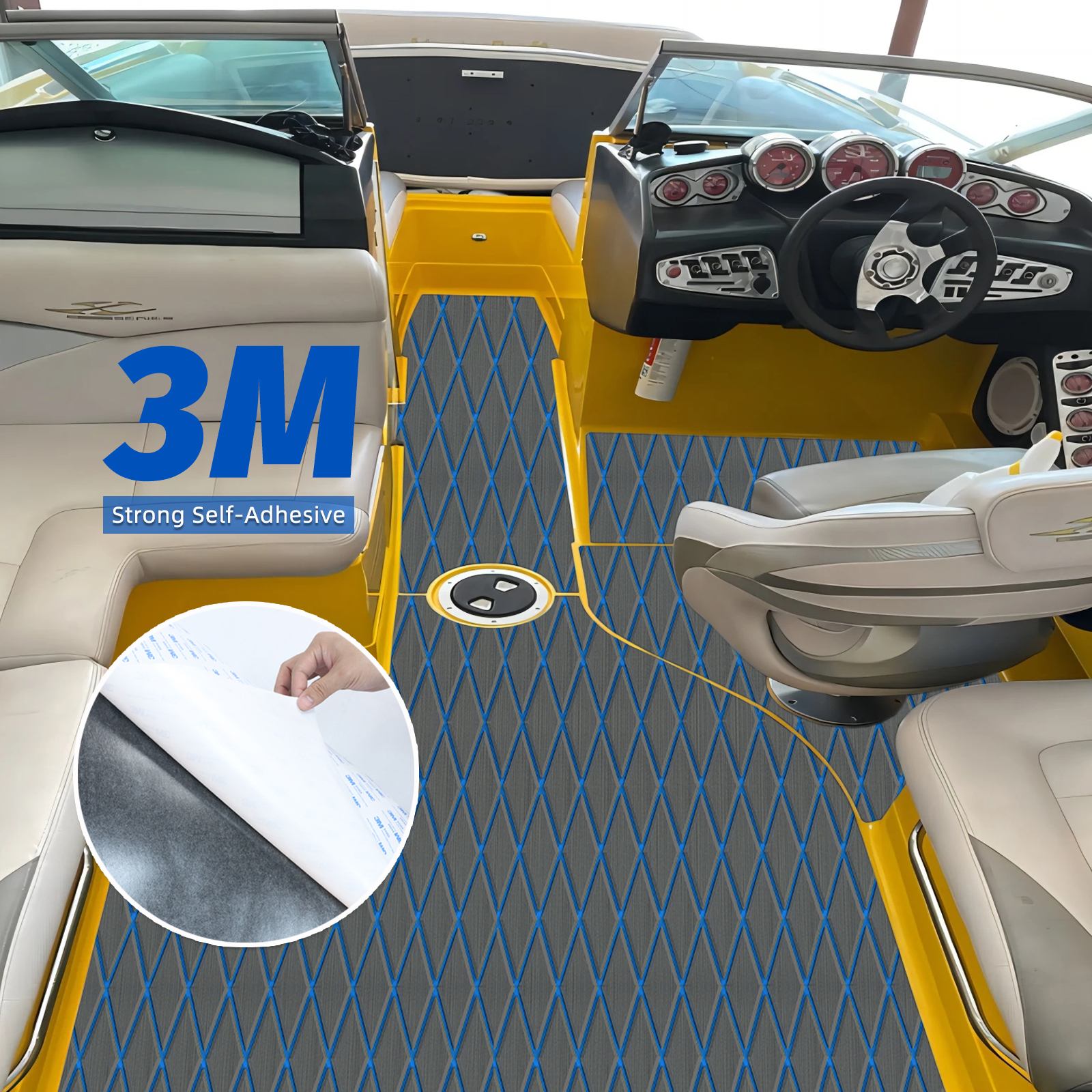 Engraved Diamond EVA Foam Sheet – Dark Gray & Blue - HXBYX