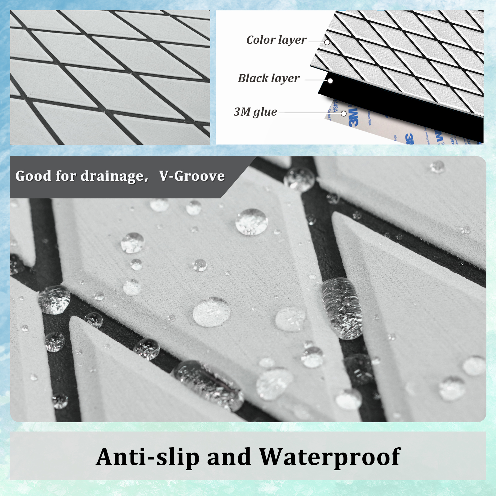 Engraved Diamond EVA Foam Sheet – Gray & Black - HXBYX