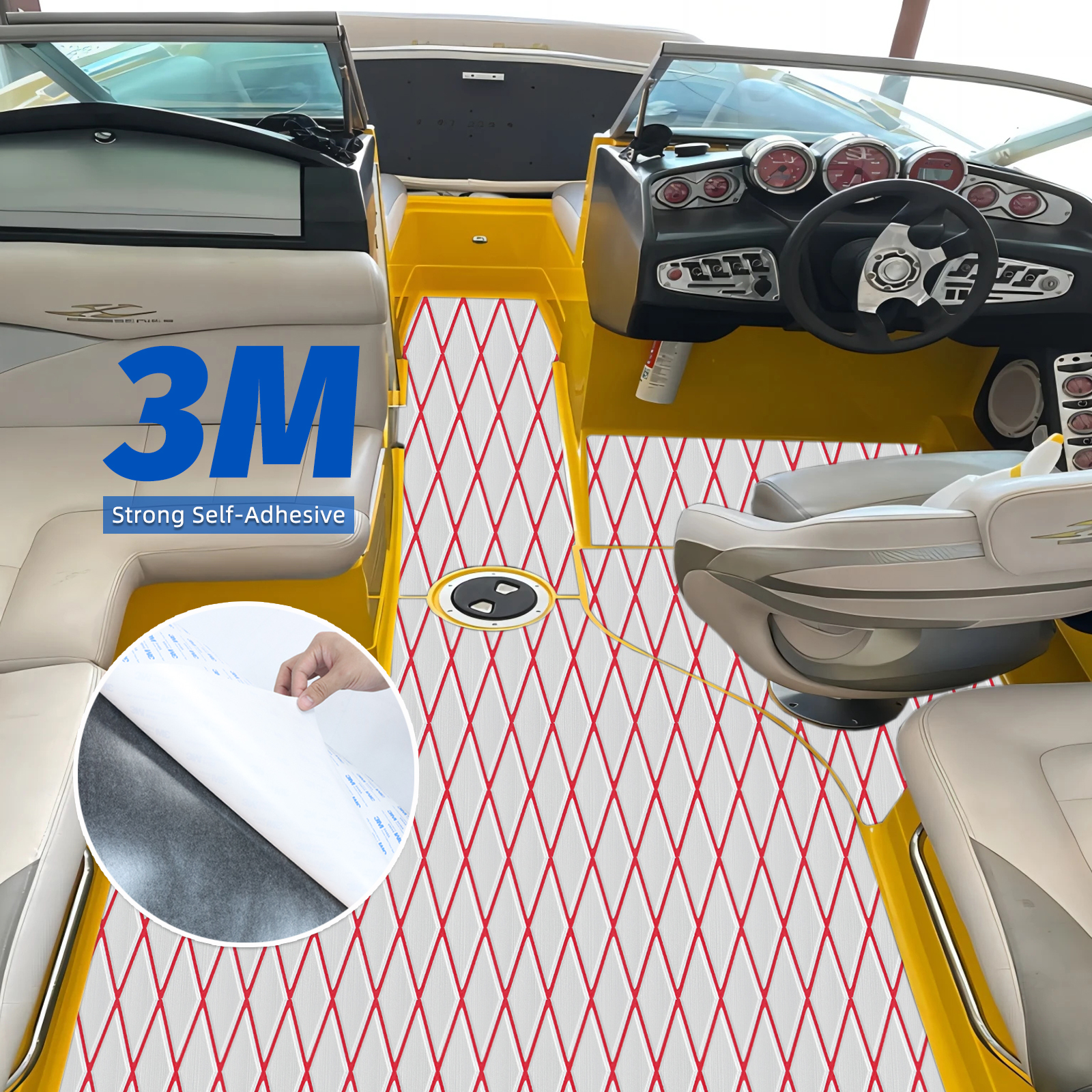 Engraved Diamond EVA Foam Sheet – Gray & Red - HXBYX