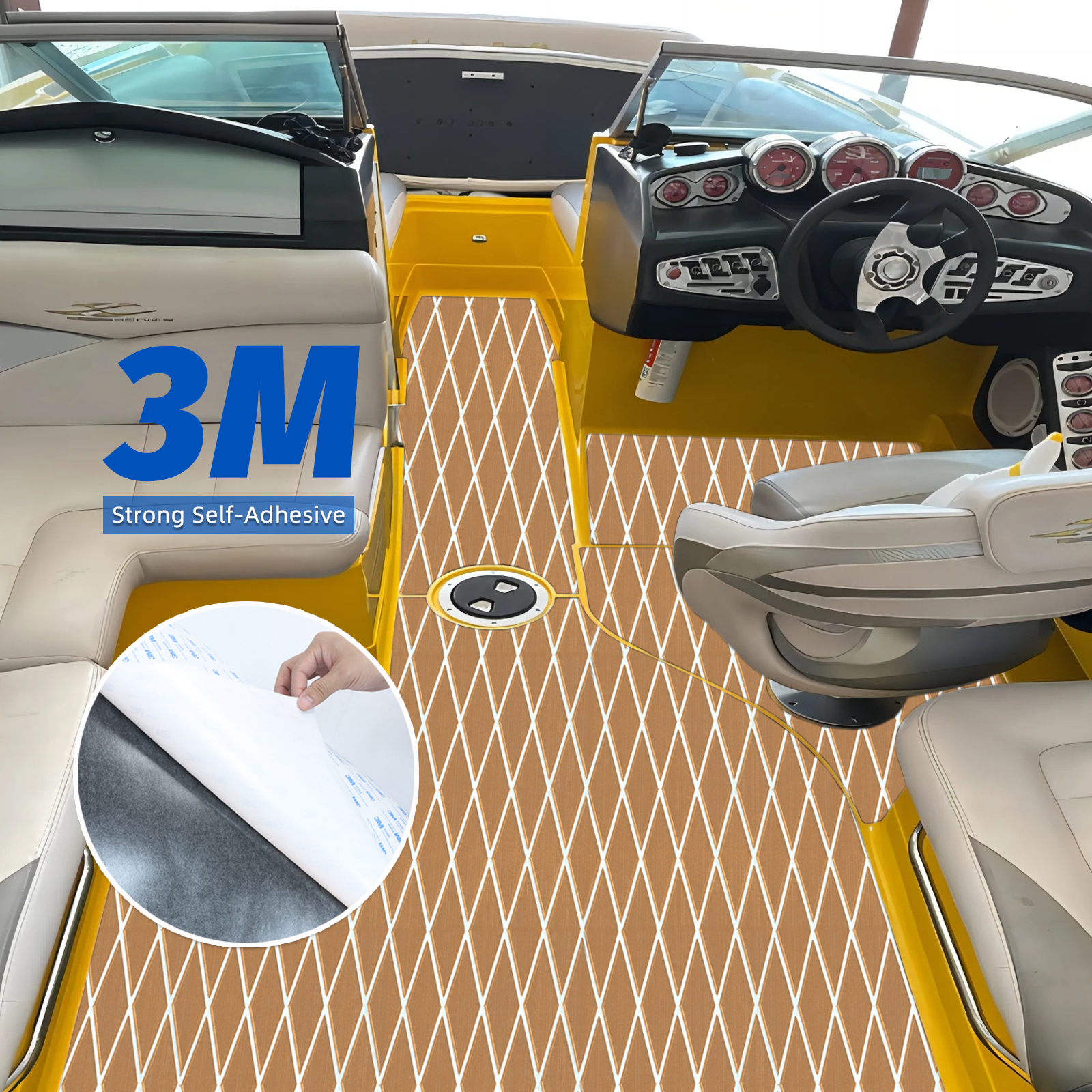 Engraved Diamond EVA Foam Sheet – Brown & White - HXBYX