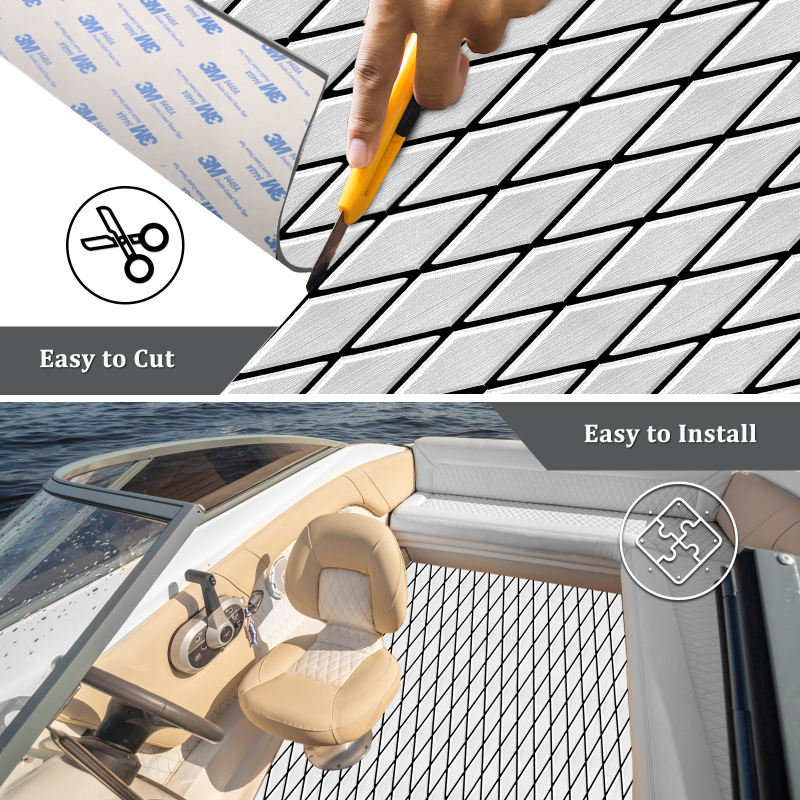 Engraved Diamond EVA Foam Sheet – Gray & Black - HXBYX