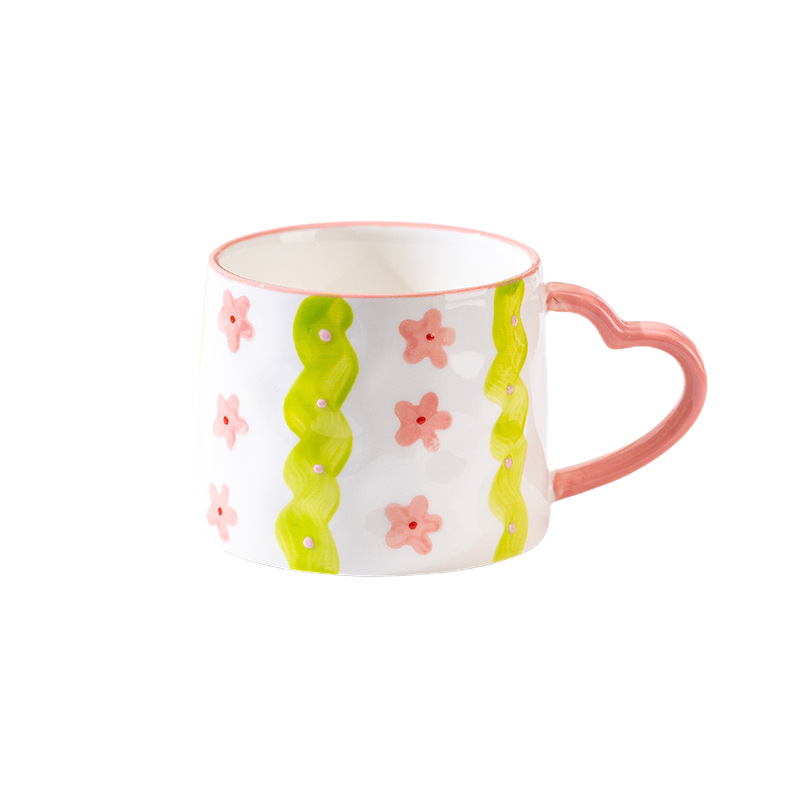Cherry Striped Ceramic Mug