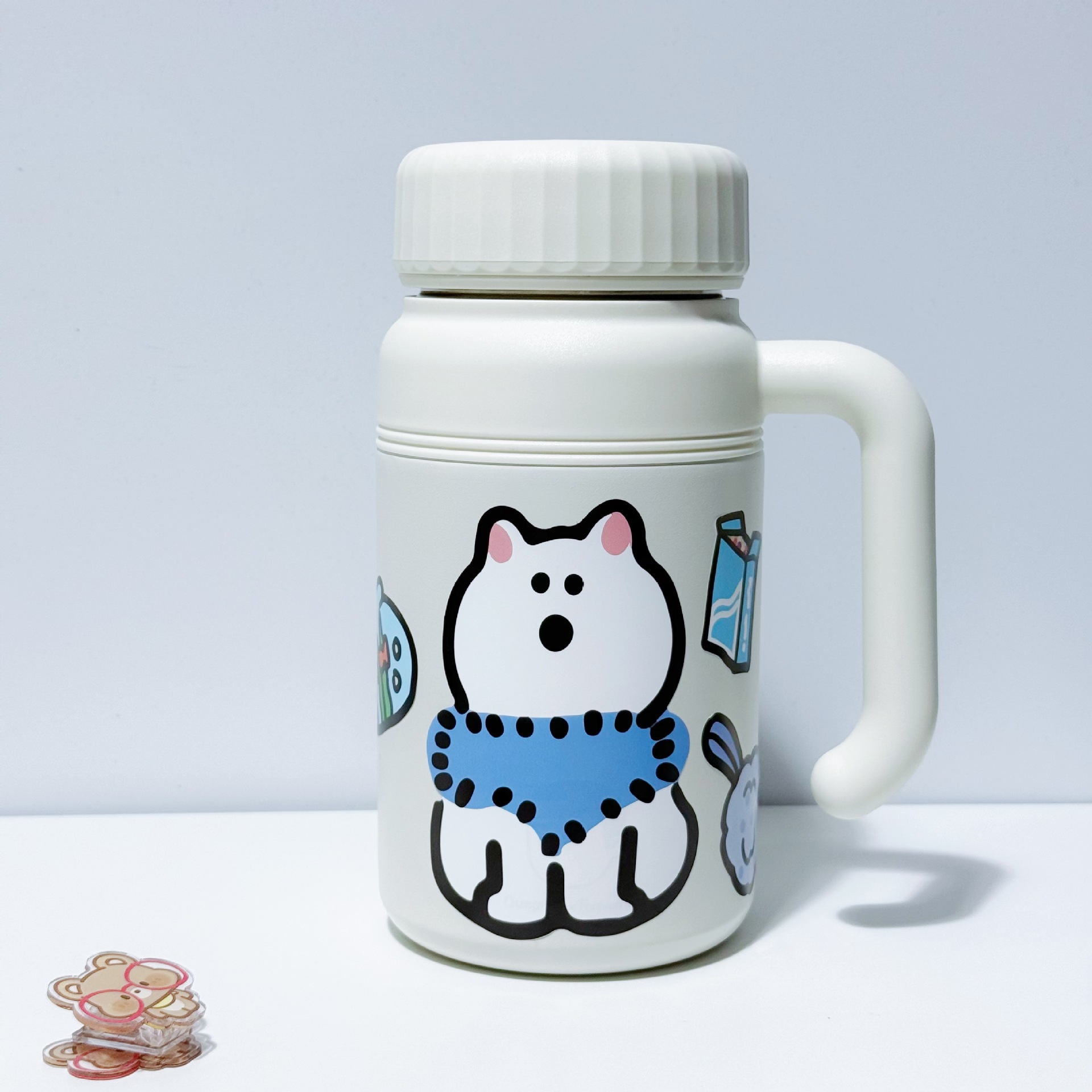 Cartoon Dog Themed Insulated Mug