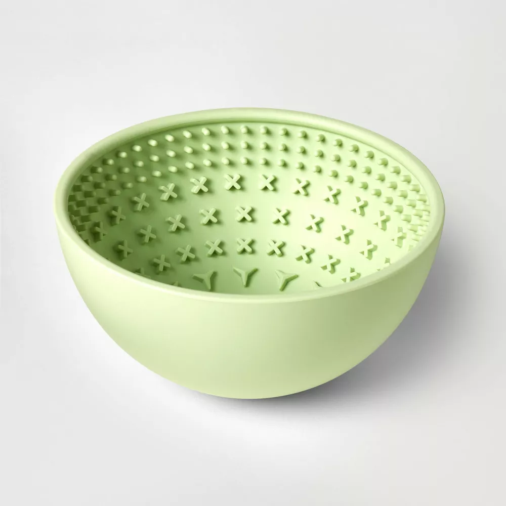 Lick Mat Slow Feed Soother Wobble Dog Bowl - 4 Cups - Green