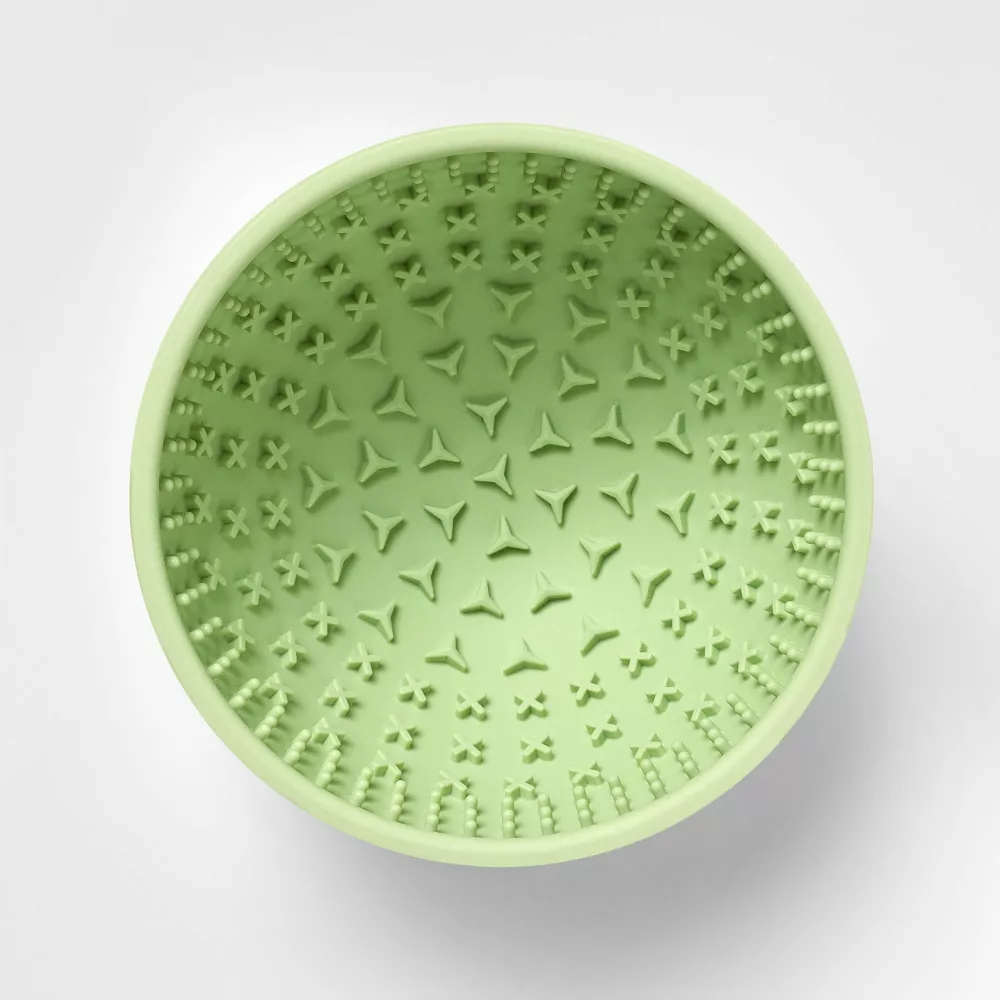 Lick Mat Slow Feed Soother Wobble Dog Bowl - 4 Cups - Green