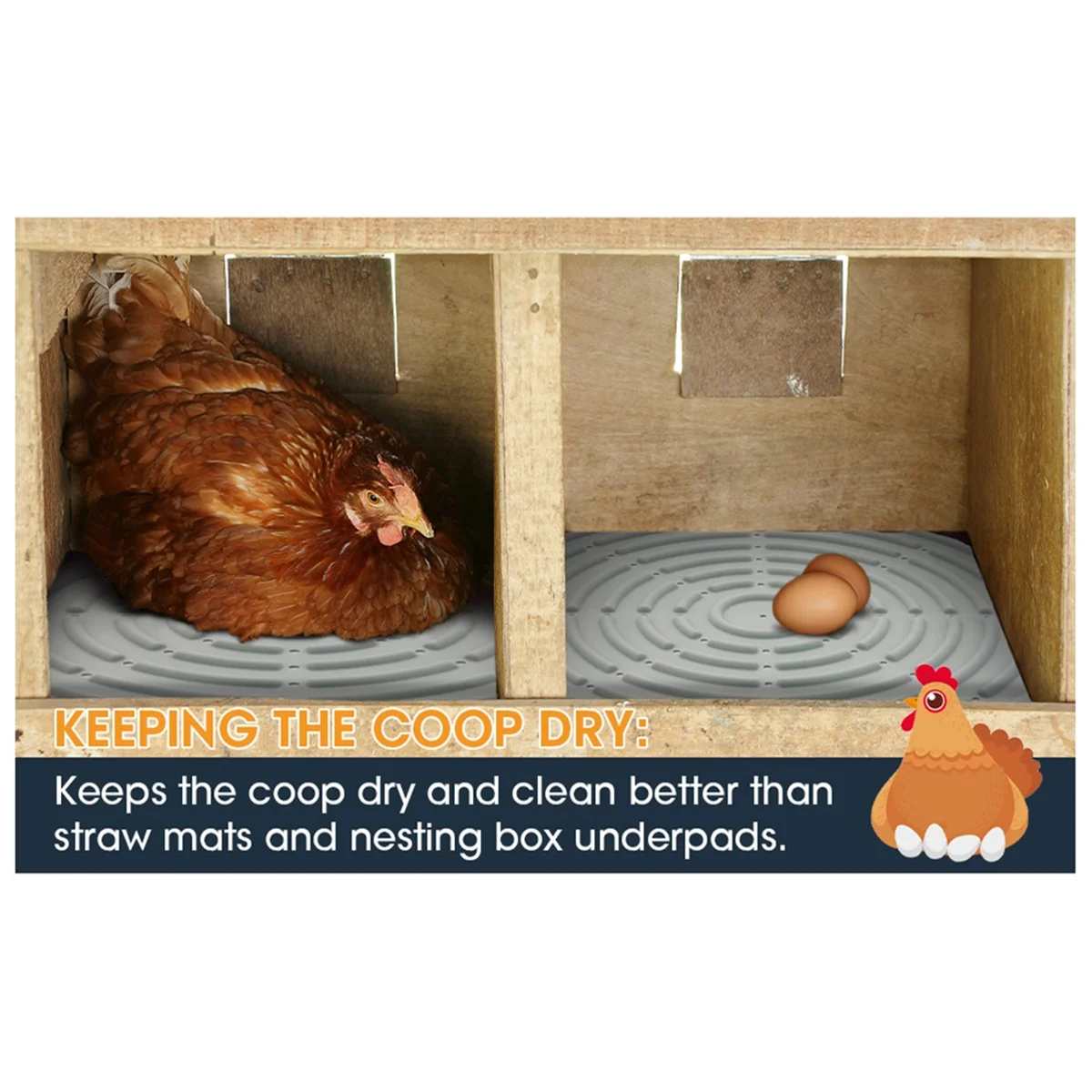 Chicken Coop Box Mat, Washable Laying Chicken Coop Mat Chicken Coop Box Lining
