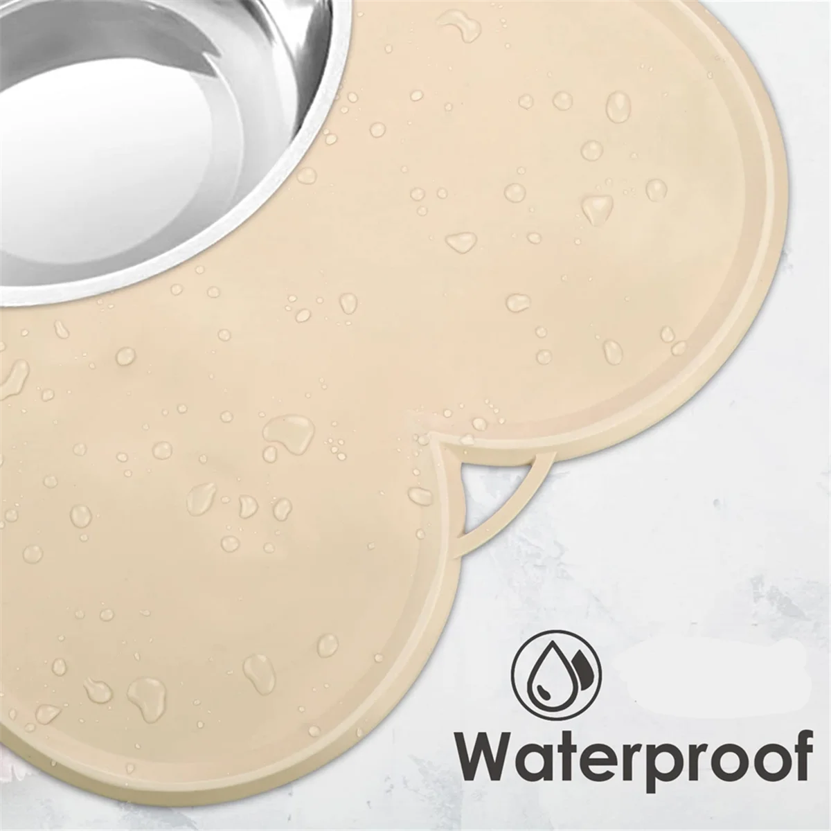 1 * Dog Cat Food Mat Large 22x16Inch-Beige