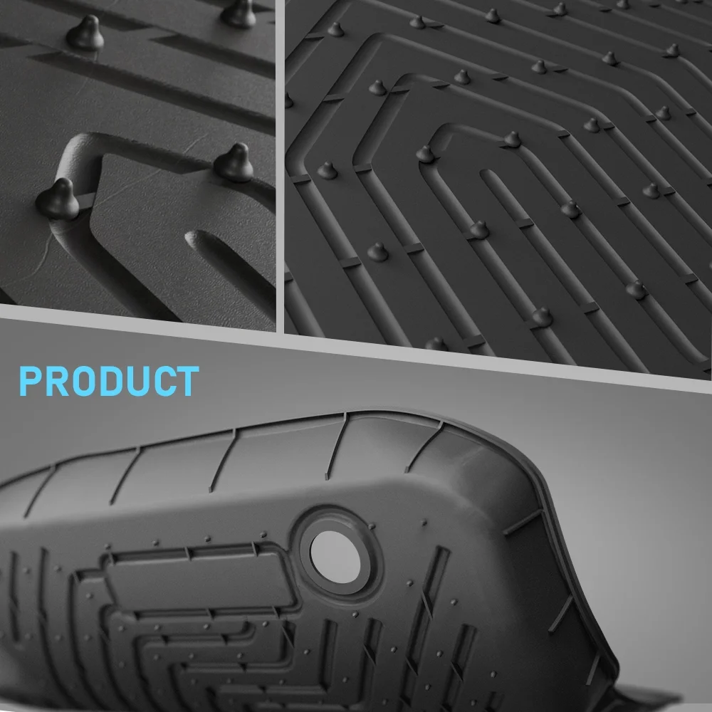 3pcs All Weather Floor Mats Set TPE Liners Fit For 2019-2024 Acura RDX