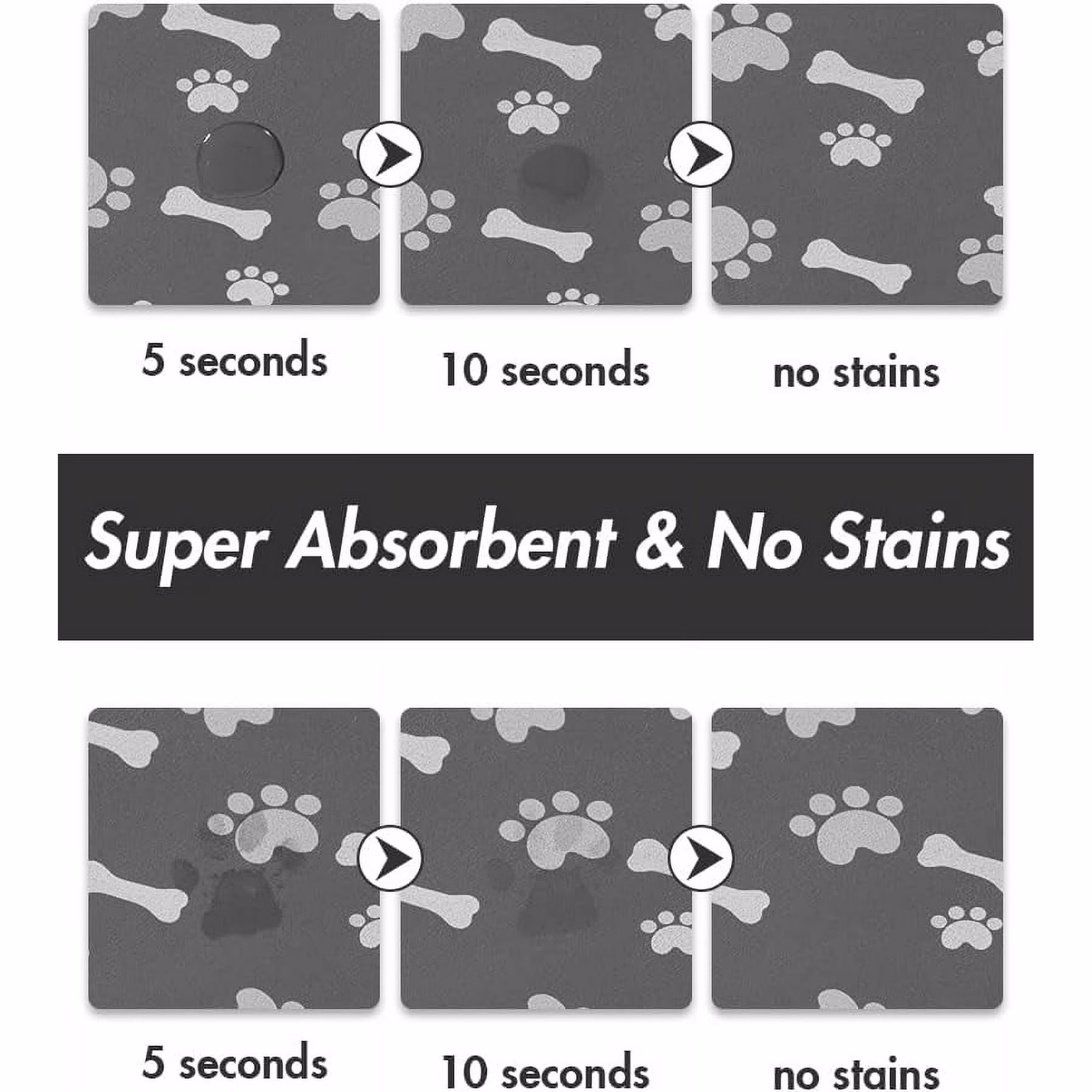 Absorbent Dog Food Mat - No Stains, Quick Dry, Anti-Leakage & Anti-Slip, Easy Clean, Pet Friendly & , 17x28