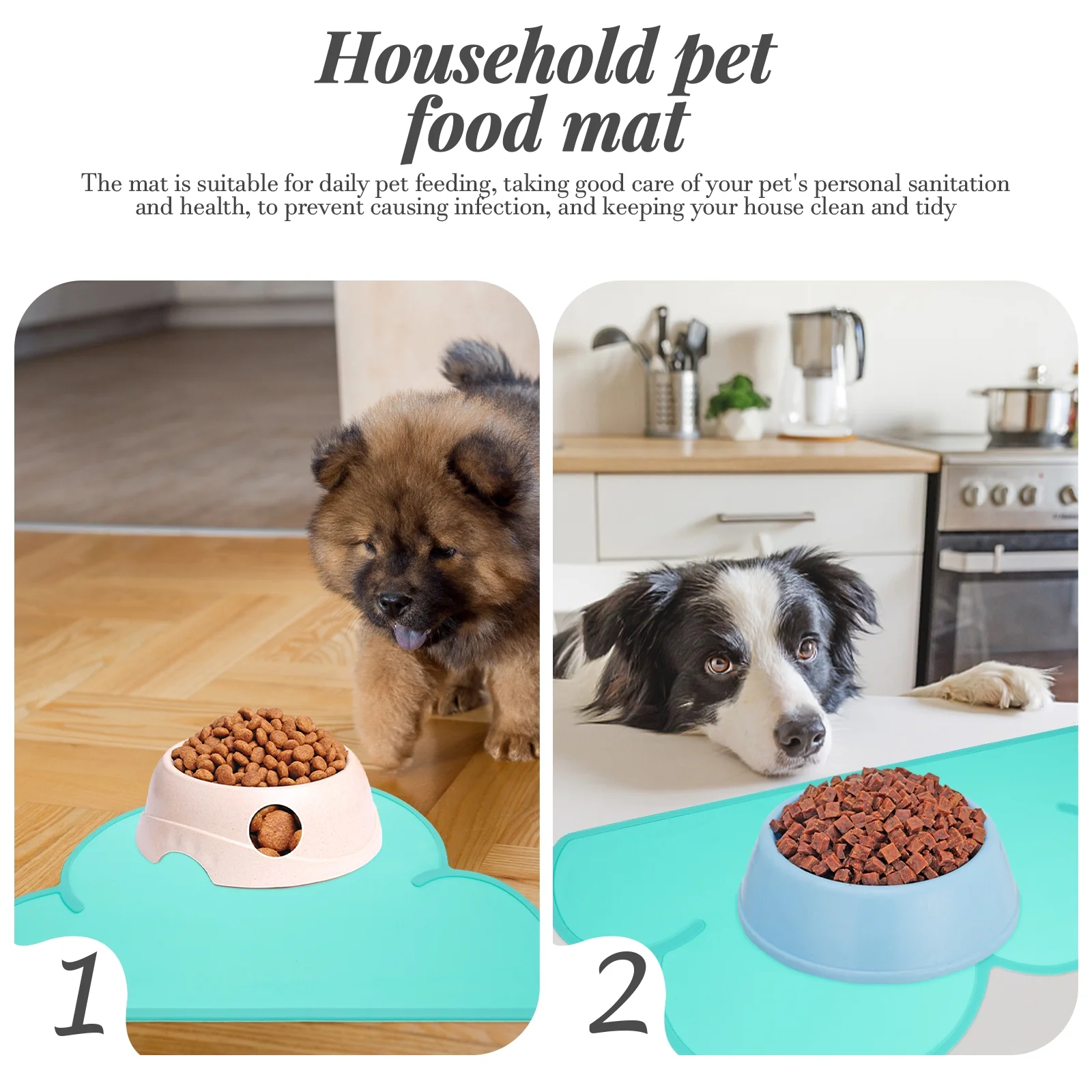 Set of 3 Puppy Dogs Silicone Pet Placemat Food Dining Child