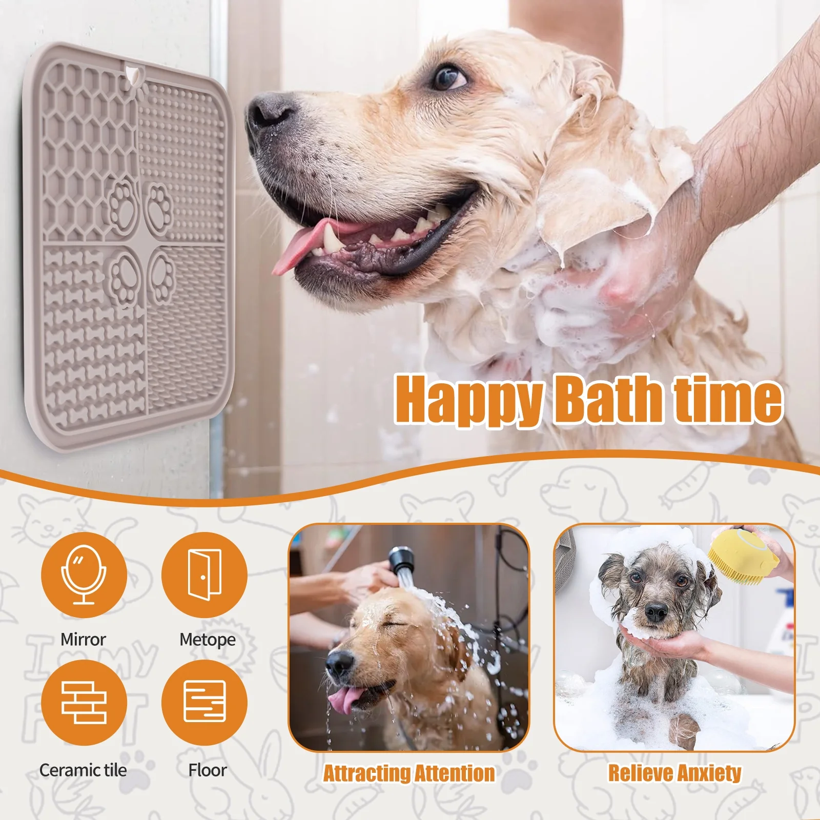 Food grade pet supplies silicone cat and dog licking mat slow food mat pet suction cup licking mat slow food mat