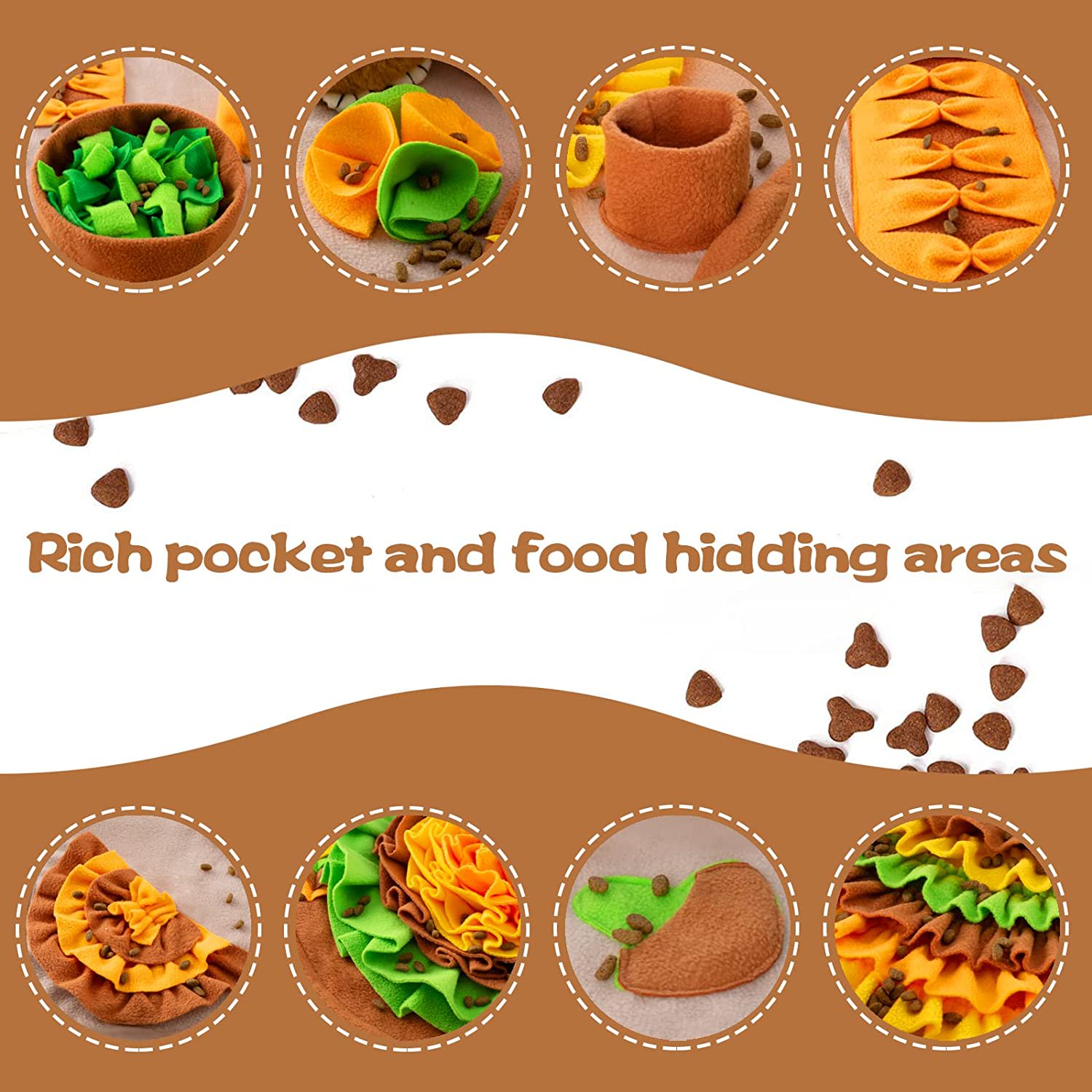 Large Snuffle Mat for Dogs 40'' x 27.5'' Sniff Mat with Hedgehog Puzzle Toy Squeaky Mushrooms Interactive Toys Portable Feeding Mat for Foraging Skills