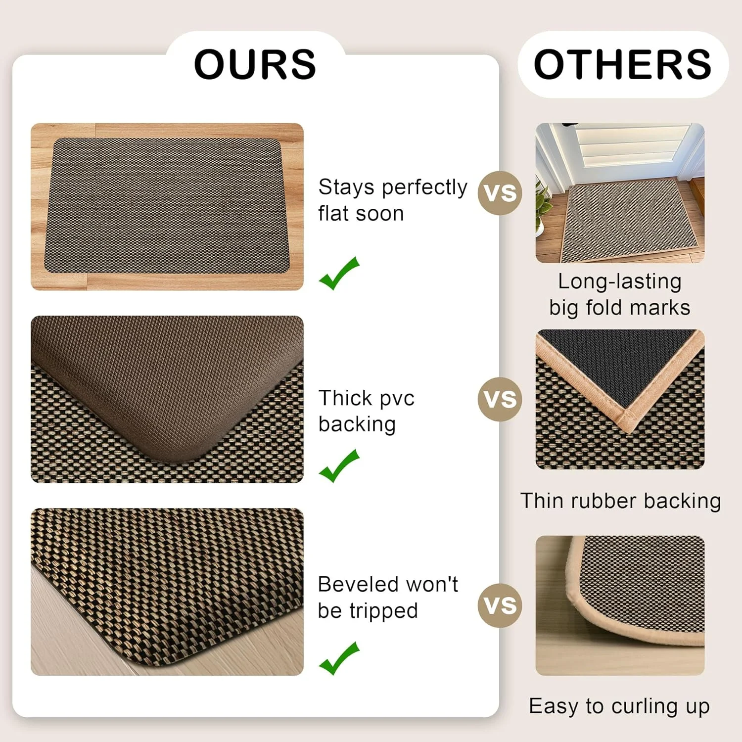 Kitchen Mats for Floor Cushioned Anti-Fatigue Kitchen Floor Mat Non Slip Kitchen Rugs for Floor Absorbent Memory Foam Comfort Standing Mat for Front of Sink, Office, Laundry(Black, 17.3"x47")