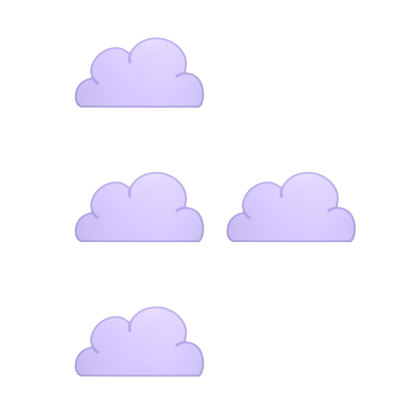 4 Count Pets Silicone Pet Placemat Pet Supply Mat Child 48X27X0.2CM Purple