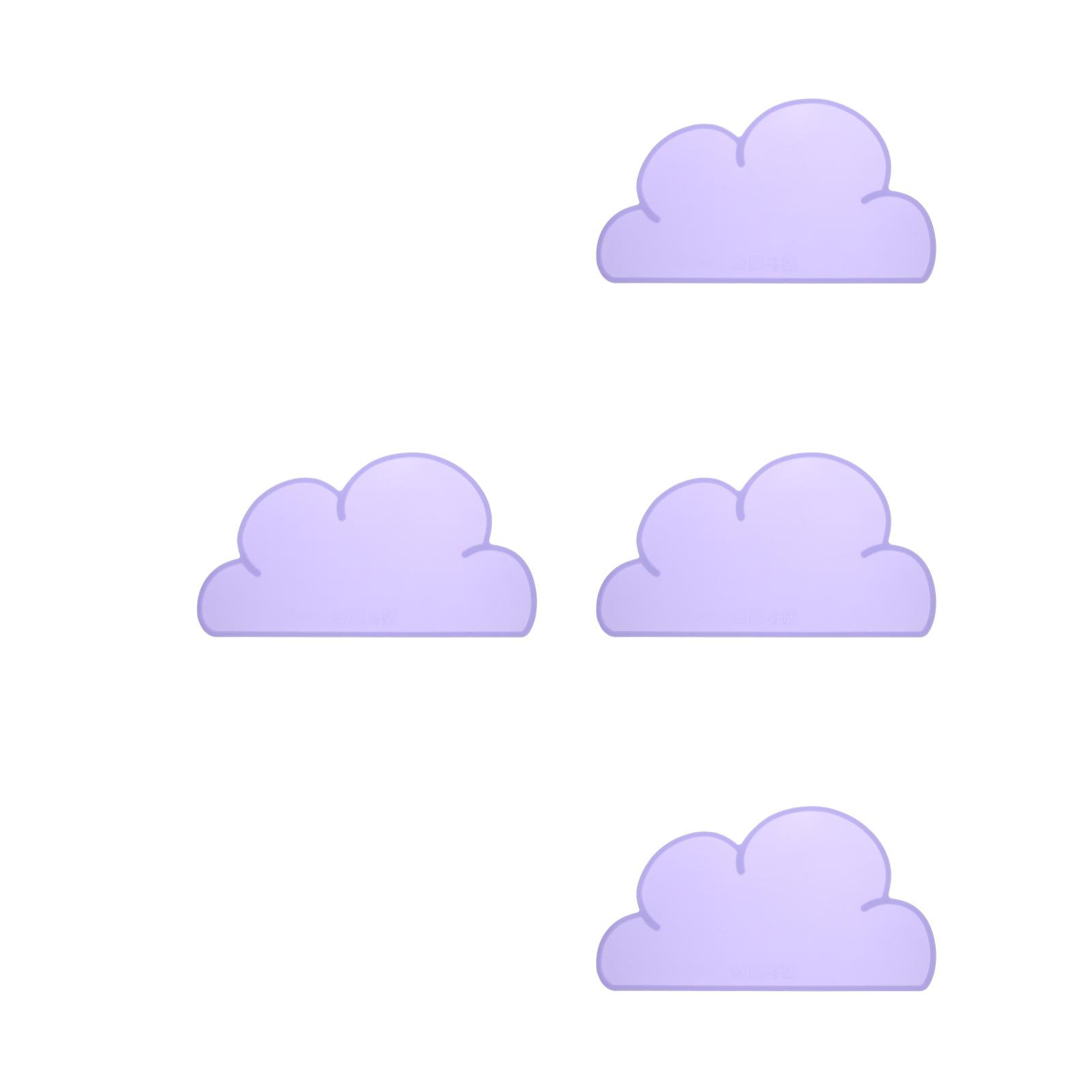 4 Count Pets Silicone Pet Placemat Pet Supply Mat Child 48X27X0.2CM Purple