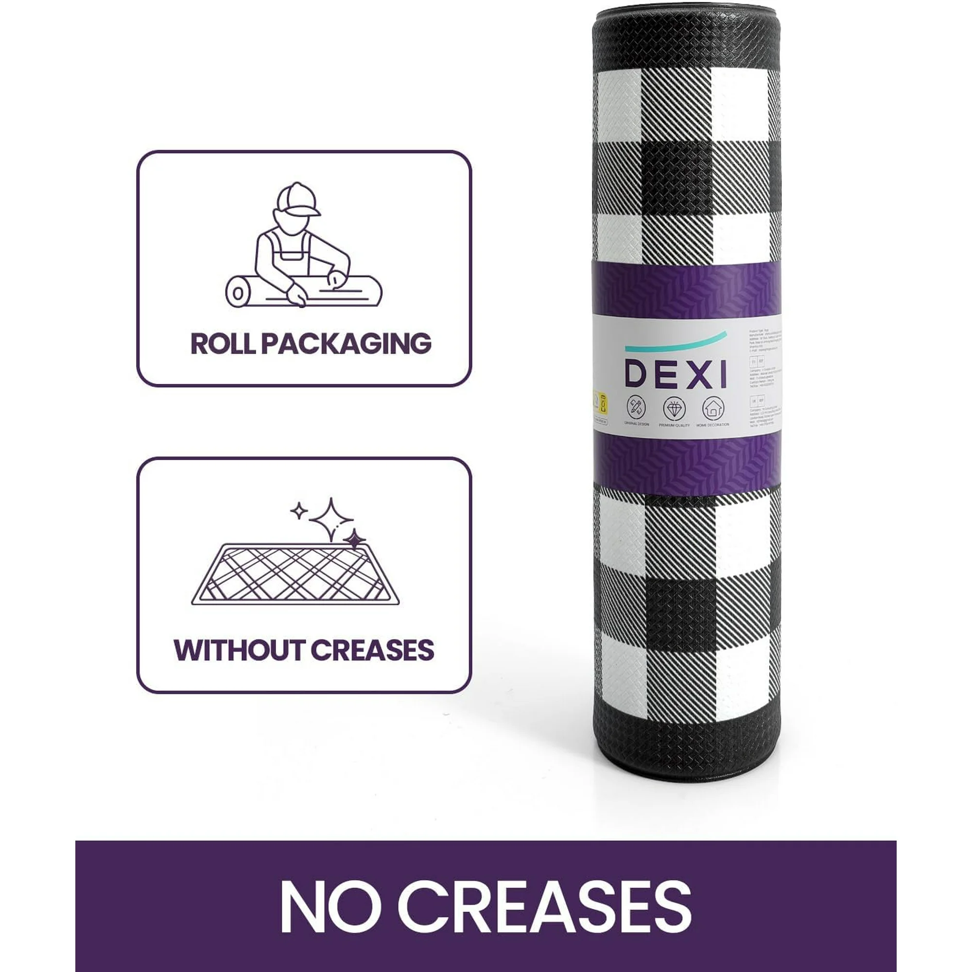 Kitchen Floor Mats Anti Fatigue, 20x29+20x59 Large Wide Cushioned Runner Rug Memory Foam, Waterproof Comfort Standing Padded Non Skid for Home Office Sink Laundry, Black and White Buffalo Plaid