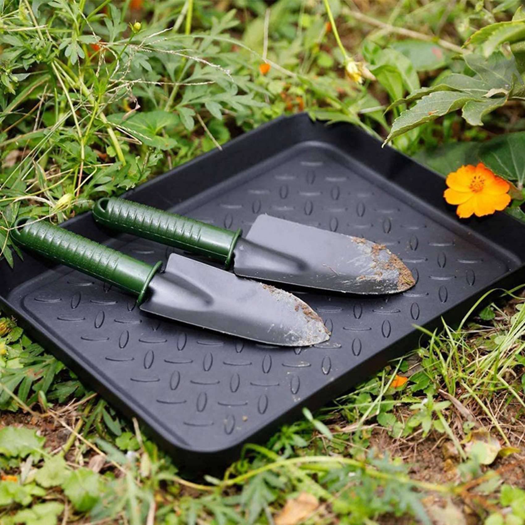 18PCS Boot Tray Heavy Duty Shoe Mat Trays,Storage Tray,Dog Bowl or Cat Bowl Mats Trap Mud to Protect Floor 13.7X10.8Inch,18 x tray,black