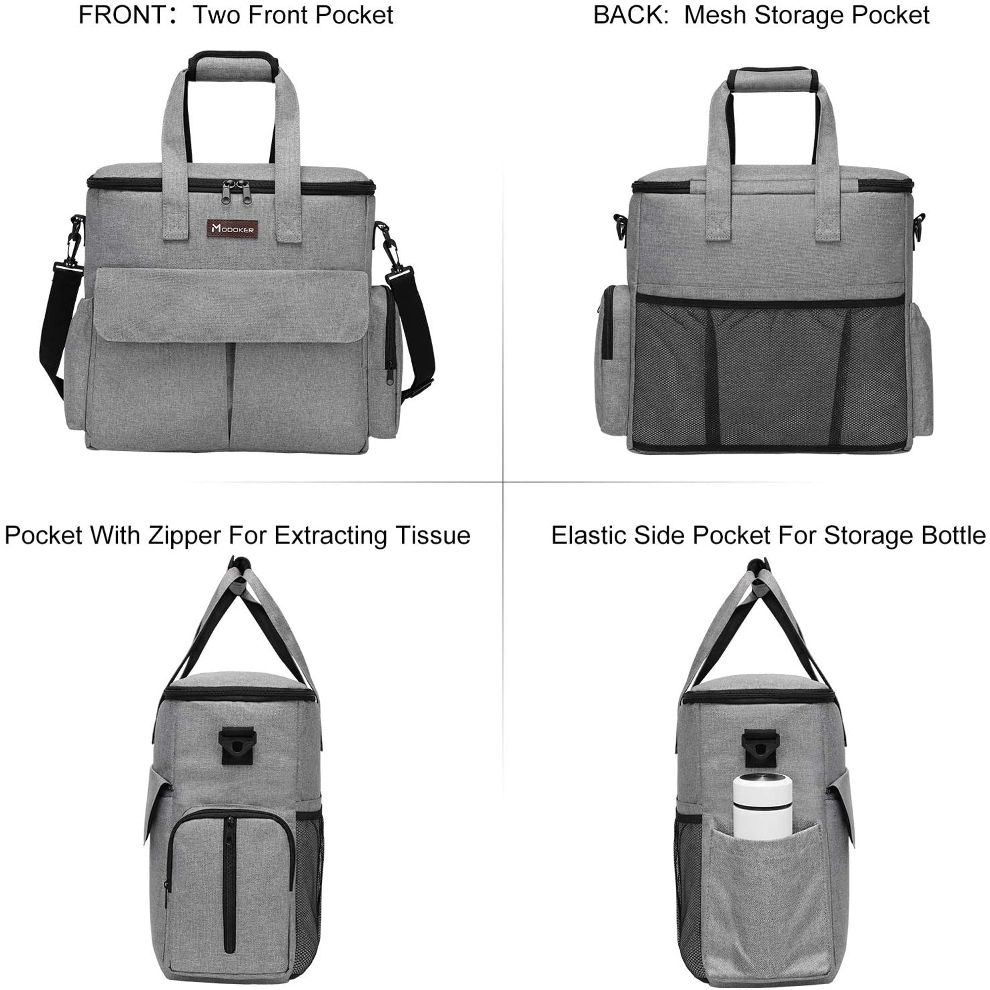 Dog Travel Bag with 2 Food Carriers, 2 Collapsible Bowls, and 1 Placemat