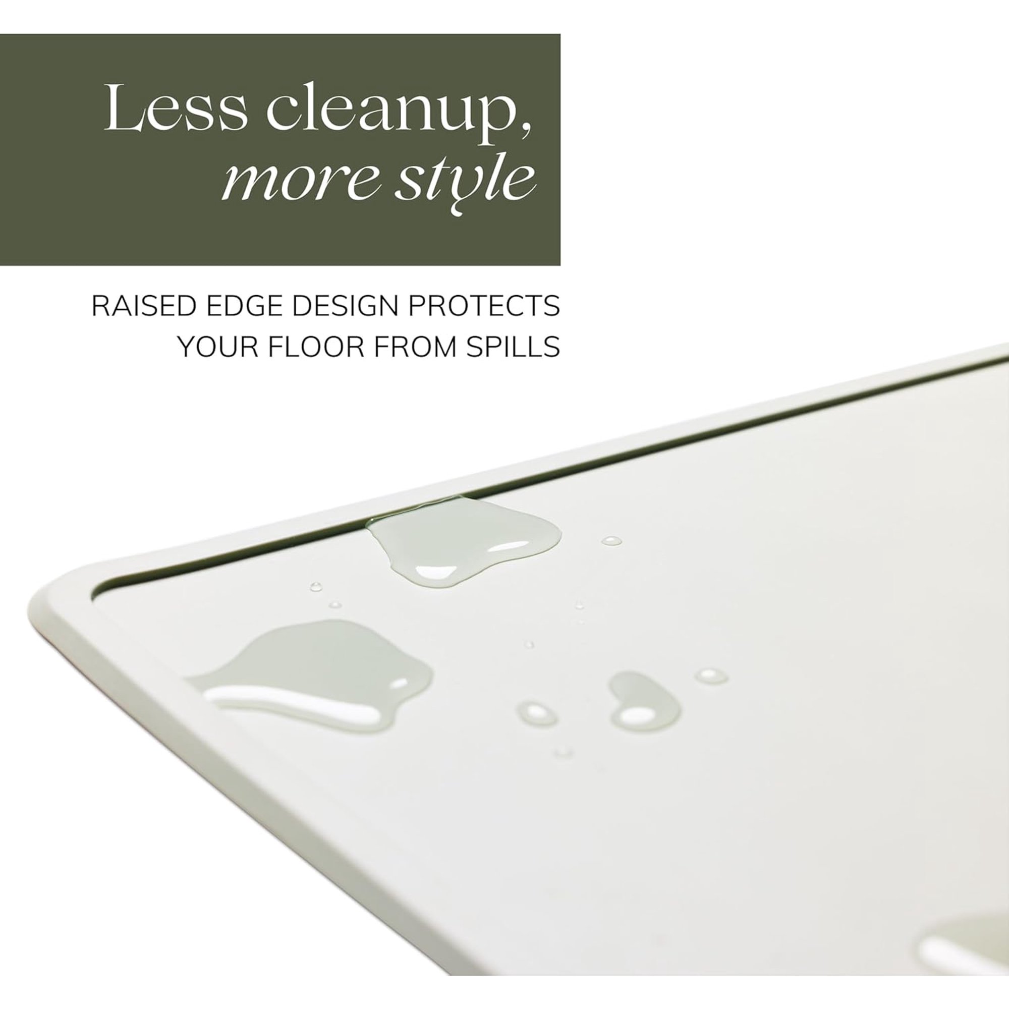 Sage Silicone Dog Food Mat |  Waterproof | Non-Slip | Dishwasher Safe