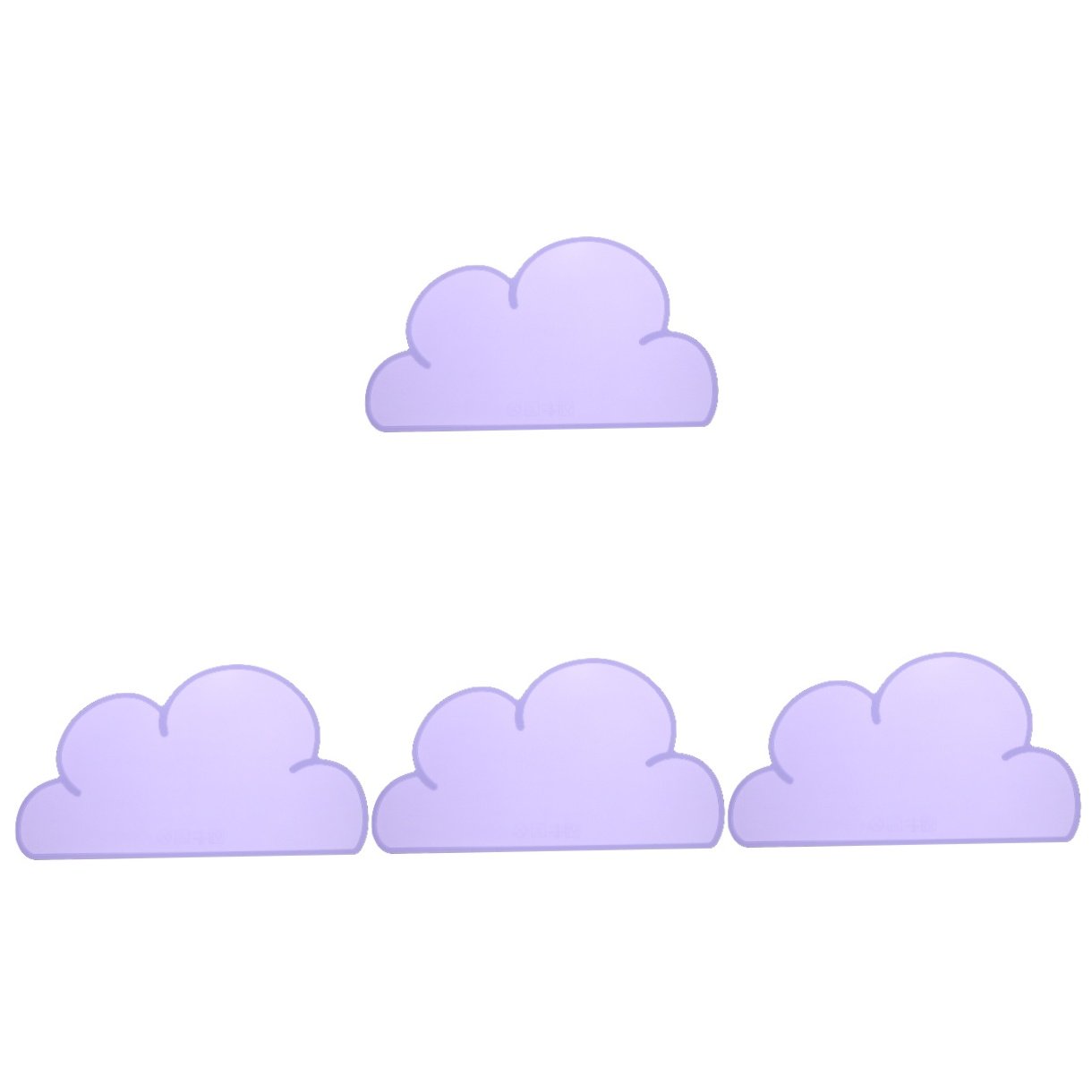 4 Count Pets Silicone Pet Placemat Pet Supply Mat Child 48X27X0.2CM Purple