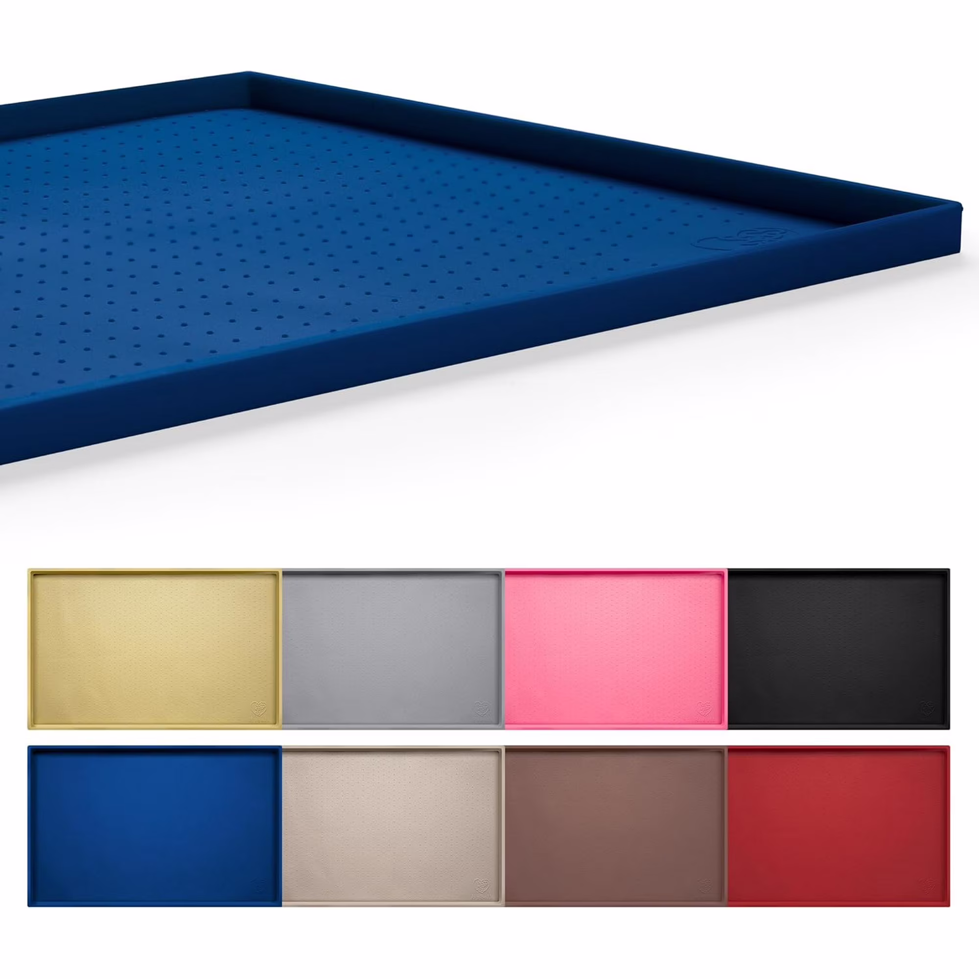 Dog Feeding Mat, 100% Waterproof Food Grade Silicone Pet Feeding and Water Bowl Placemat, Dishwasher Safe, High Raised Edges to Prevent Spills, Non-Slip Tray to Prevent Floor Staining (19" x 12" x 0.5"