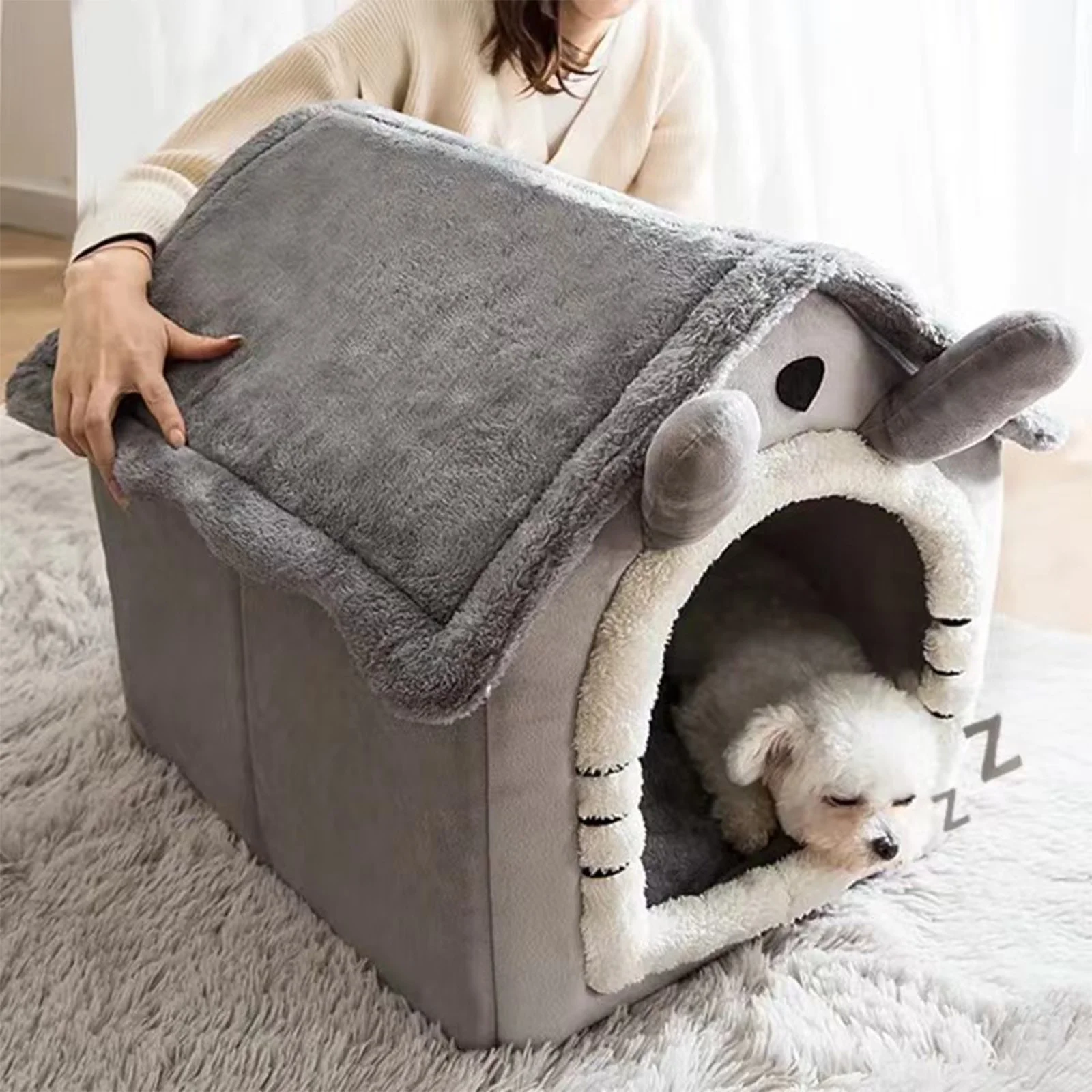 Pet Supplies Foldable Dog House Kennel Bed Mat For Small Medium Dogs Cats Winter Warm Chihuahua Cats Den Pet Products Basket Puppy Cave Sofa