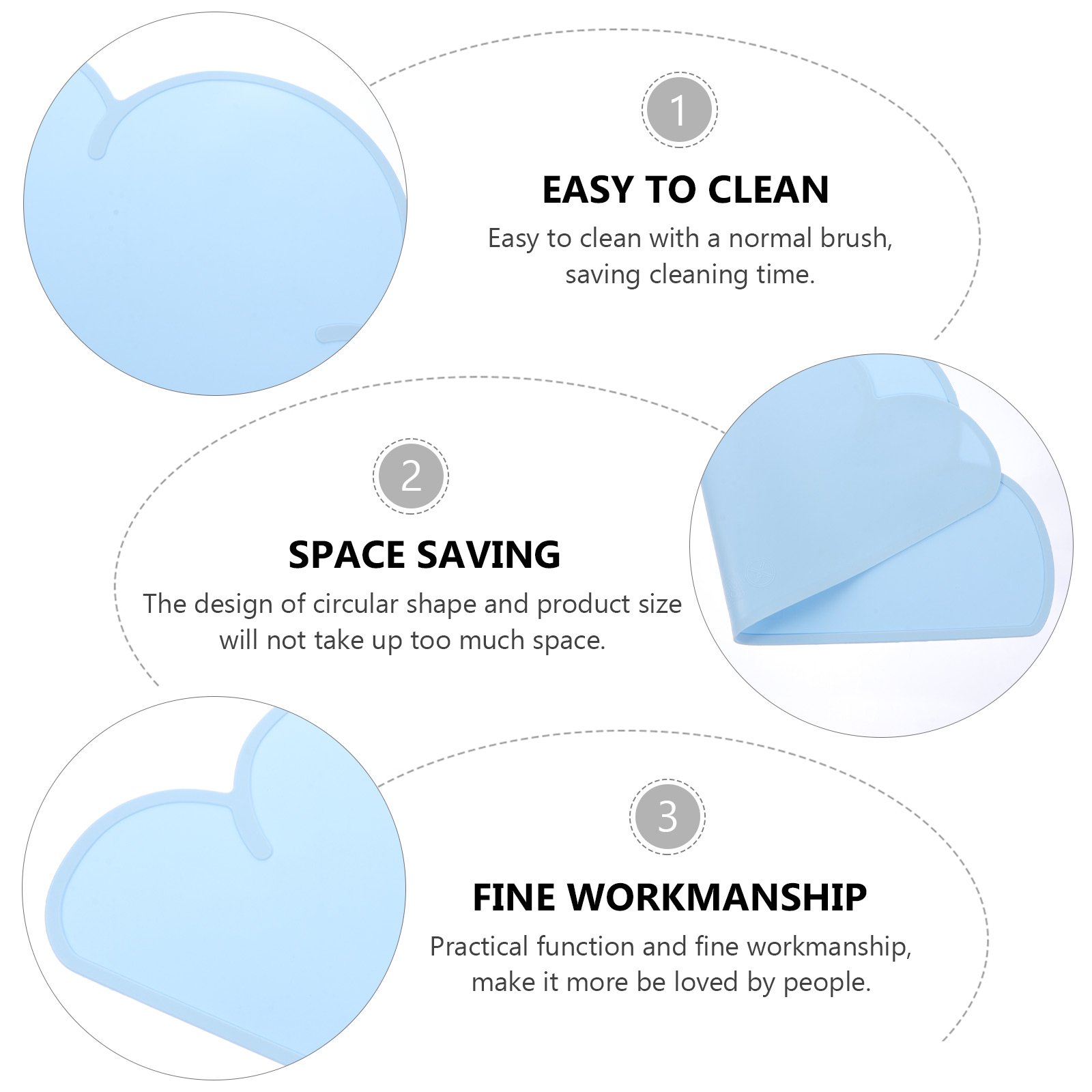 Cat Bowl Animal Food Mat Silicone Pet Placemat Feeding Child