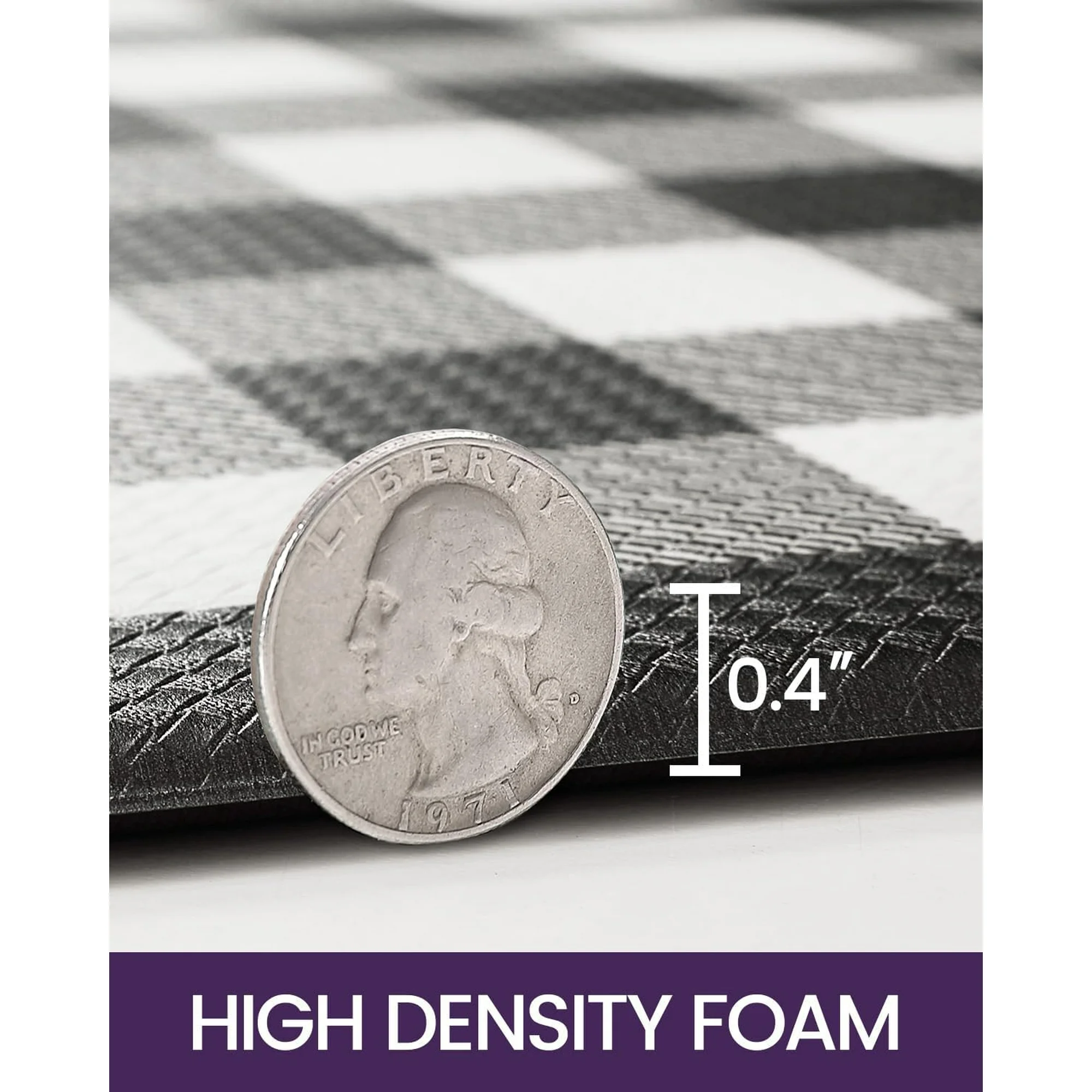 Kitchen Floor Mats Anti Fatigue, 20x29+20x59 Large Wide Cushioned Runner Rug Memory Foam, Waterproof Comfort Standing Padded Non Skid for Home Office Sink Laundry, Black and White Buffalo Plaid