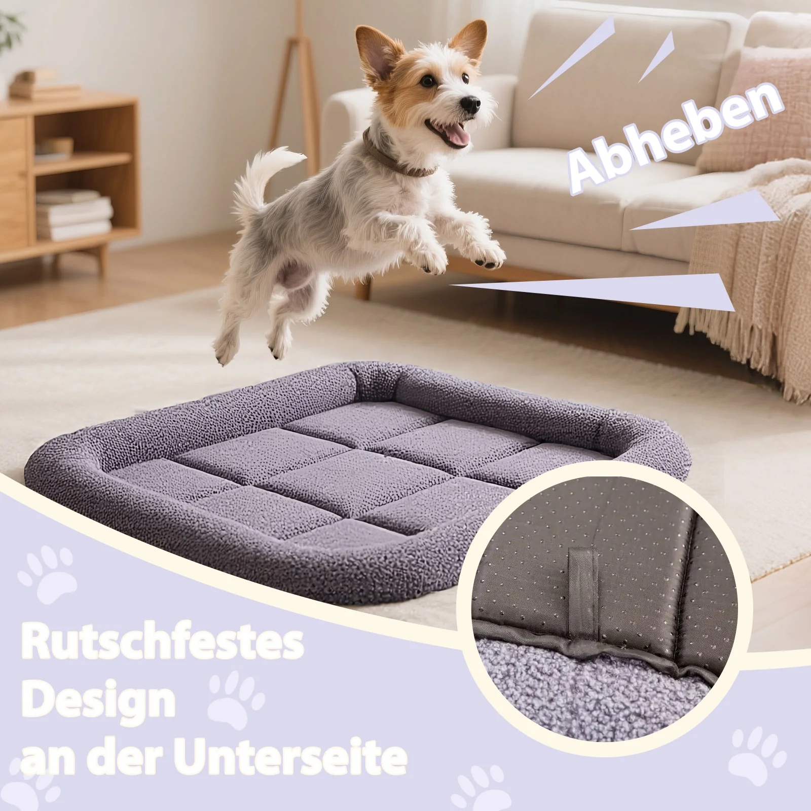 Cozy Plush Cat & Dog Bed with Raised Pillow Rim, Perfect for Small to Medium Pets, Anti-Slip Bottom, Ideal for Indoor/Outdoor Use,