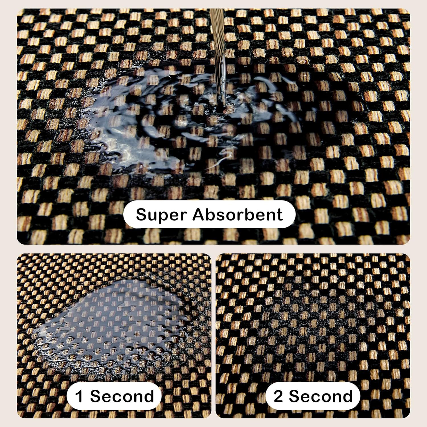 Kitchen Mats for Floor Cushioned Anti-Fatigue Kitchen Floor Mat Non Slip Kitchen Rugs for Floor Absorbent Memory Foam Comfort Standing Mat for Front of Sink, Office, Laundry(Black, 17.3"x47")