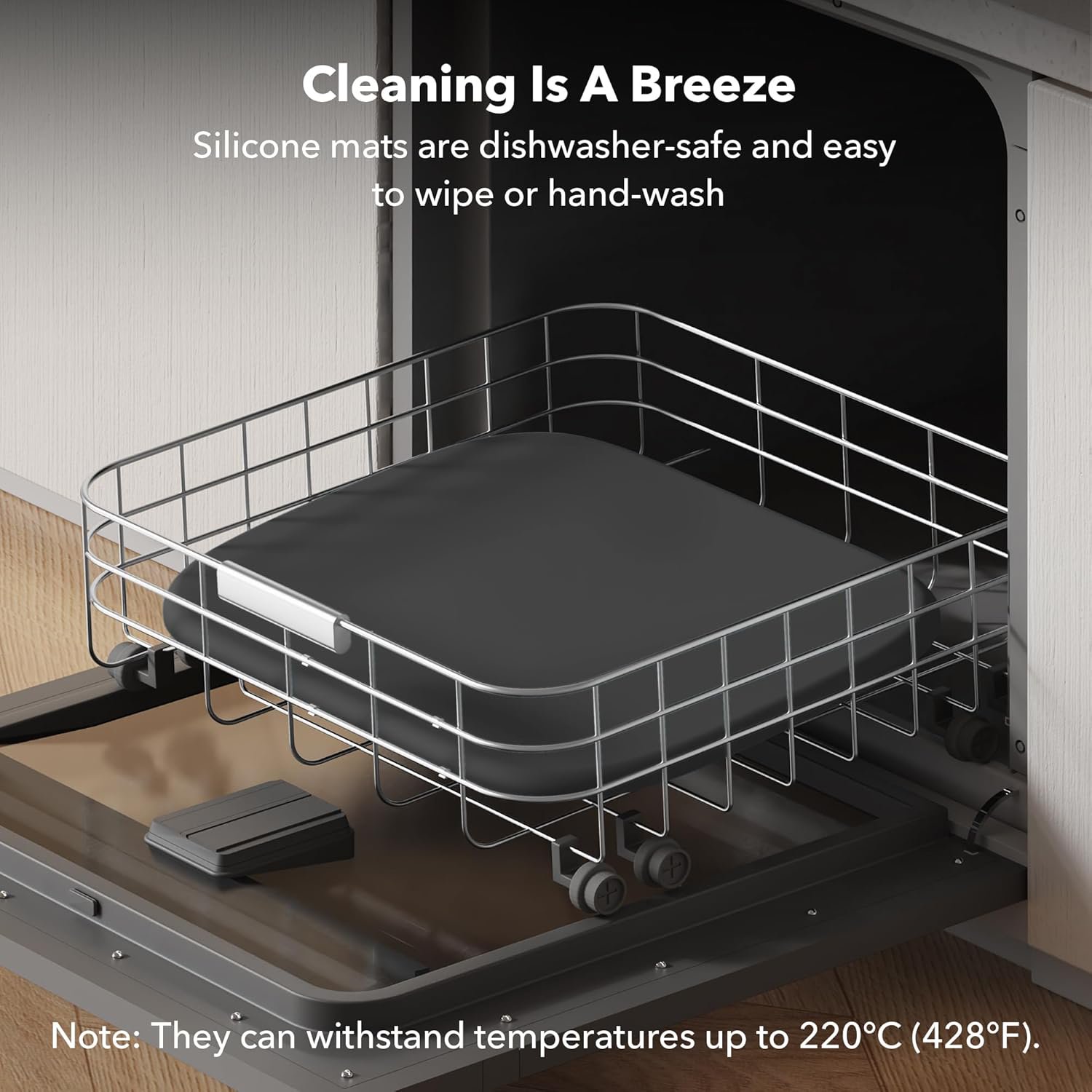 Dog Food Mat, Silicone Non-Slip Waterproof Cat & Dog Feeding Mat with Raised Edge Spill Protection