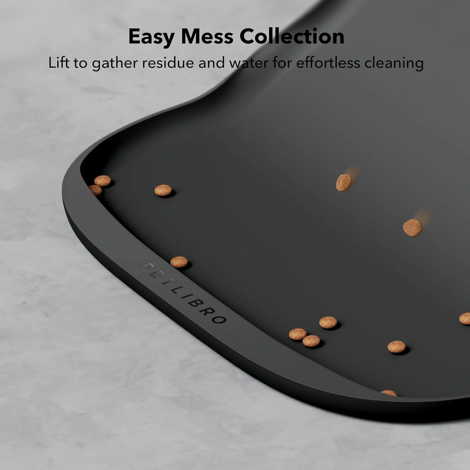 Dog Food Mat, Silicone Non-Slip Waterproof Cat & Dog Feeding Mat with Raised Edge Spill Protection