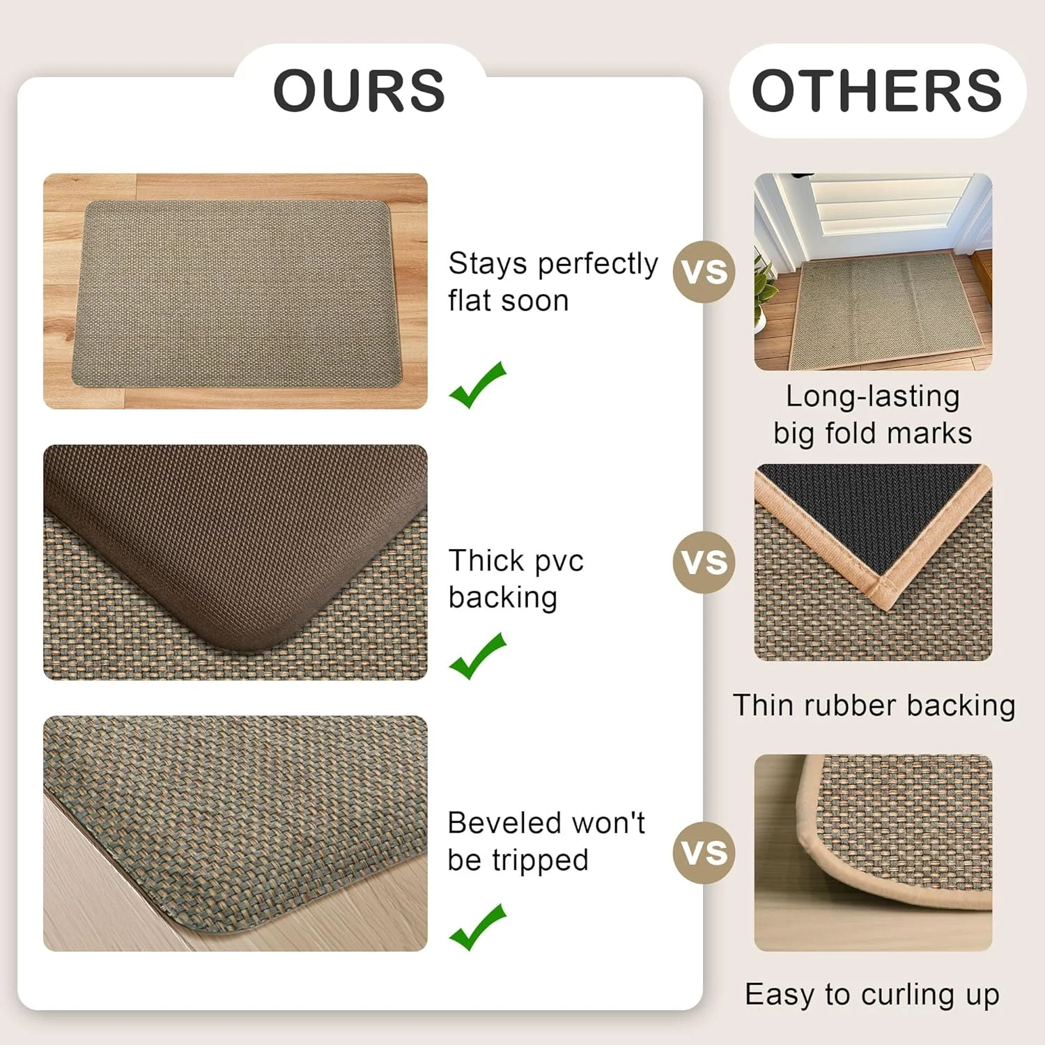 Kitchen Mats for Floor Cushioned Anti-Fatigue Kitchen Floor Mat Non Slip Kitchen Rugs for Floor Absorbent Foam Comfort Standing Mat for Front of Sink, Office, Laundry(Grey/Green, 17.3"x47")