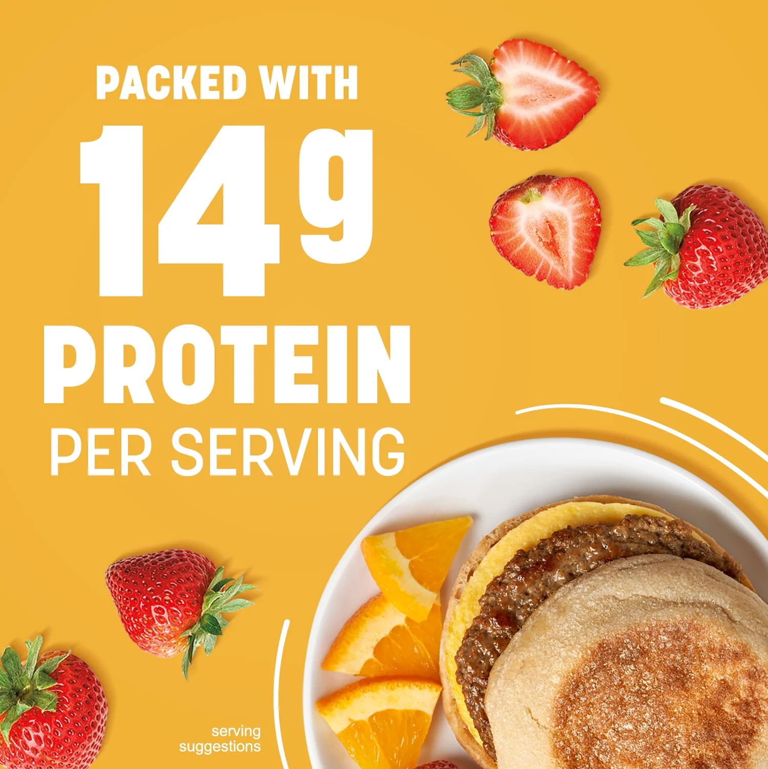 Nutrisystem Turkey Sausage & Egg Muffin Frozen Packaged Breakfast Sandwiches, Weight Loss, 18 Count