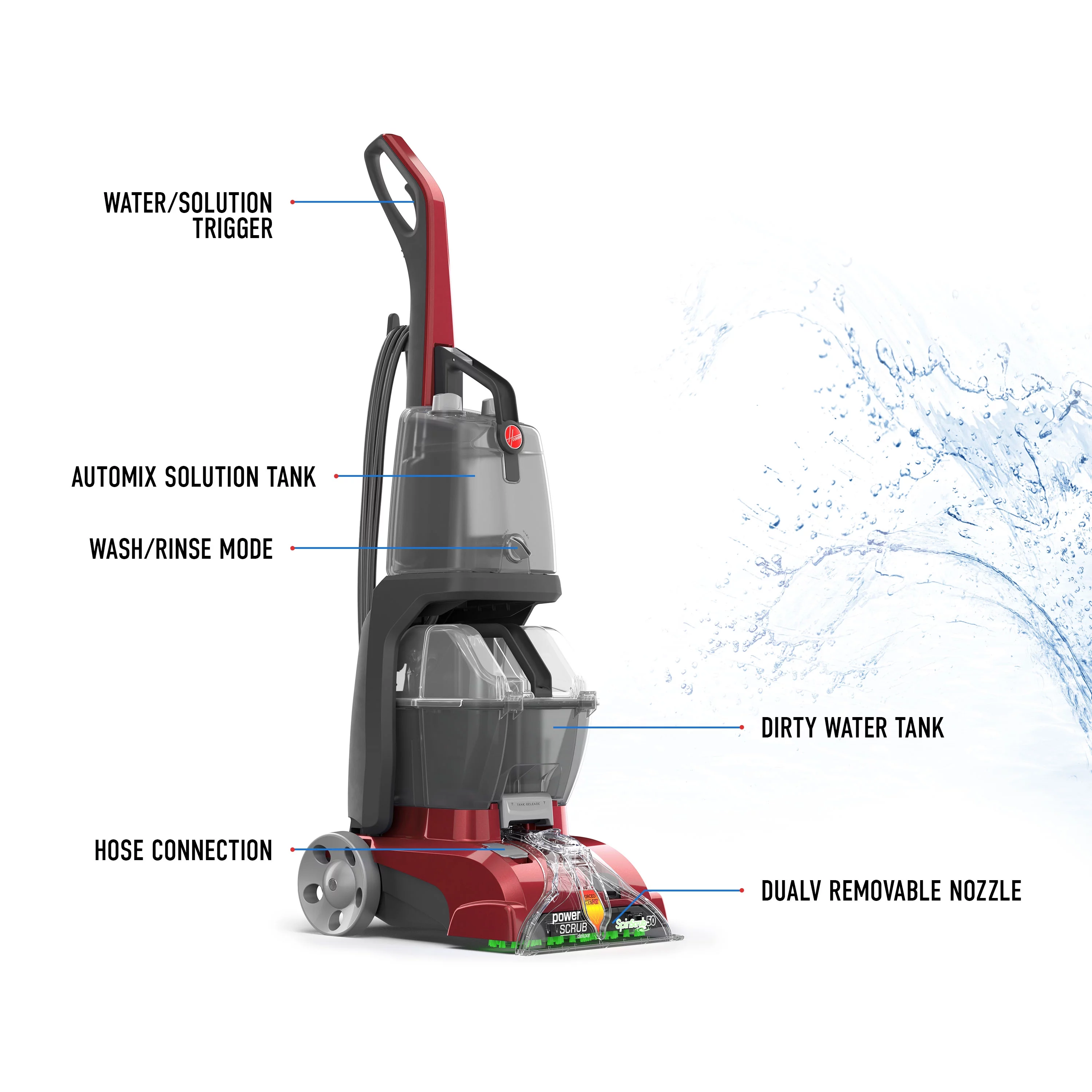 Hoover PowerScrub Carpet Cleaner with SpinScrub Technology, FH50135