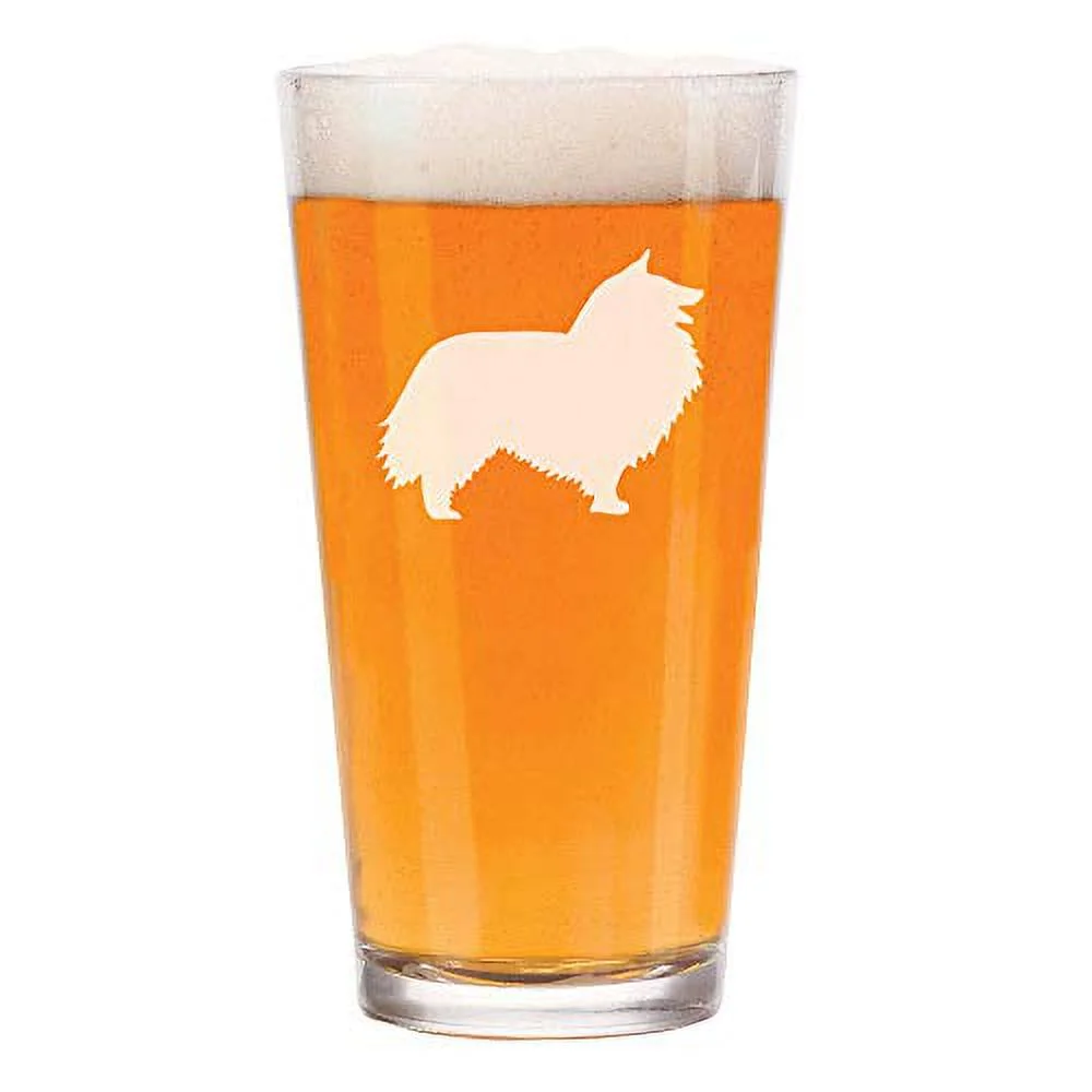 16 oz Beer Pint Glass Shetland Sheepdog